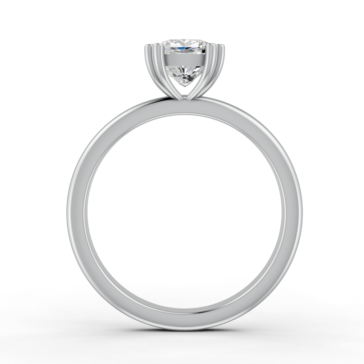 1-5 Ct Cushion Cut Real Moissanite Double Prong Solitaire Ring 14K Yellow Gold Plated