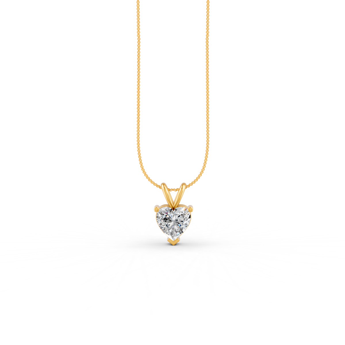Heart Cut Moissanite Solitaire Pendant 14K Gold Plated
