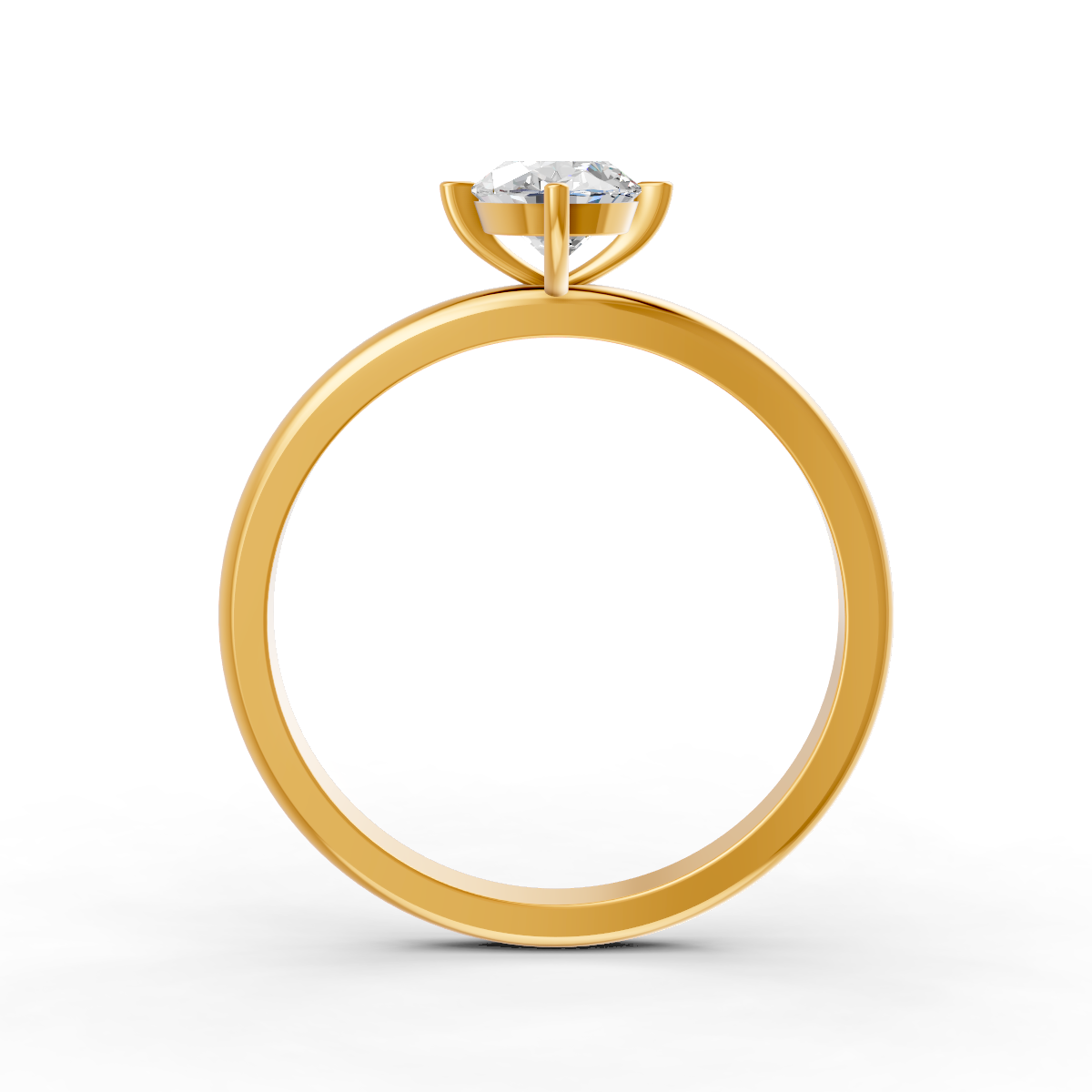 1-5 Ct Oval Cut Real Moissanite 4 Prong Solitaire Ring 14K Yellow Gold Plated