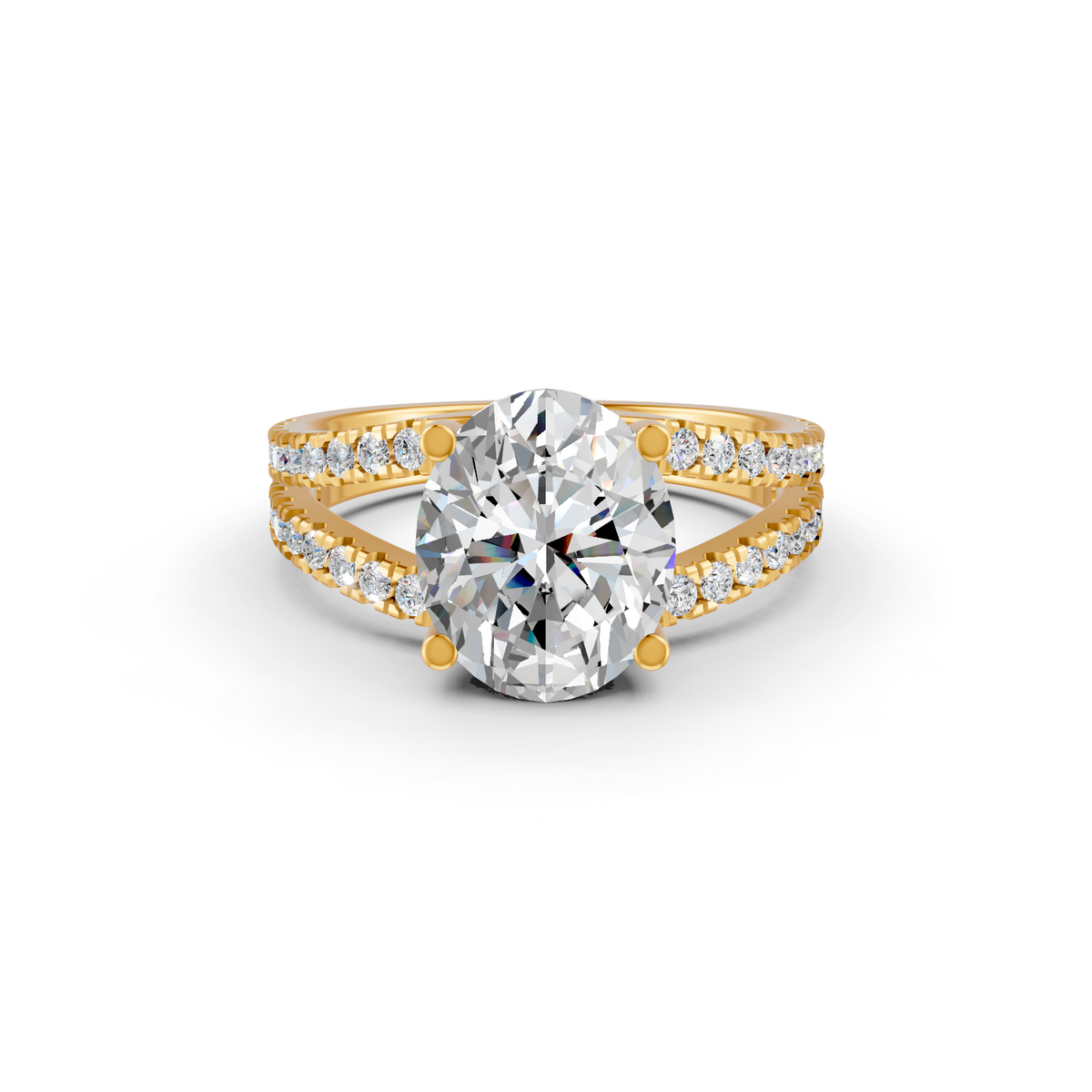 3.83Ct Oval Cut Moissanite Women Engagement Ring 14K Gold Plated
