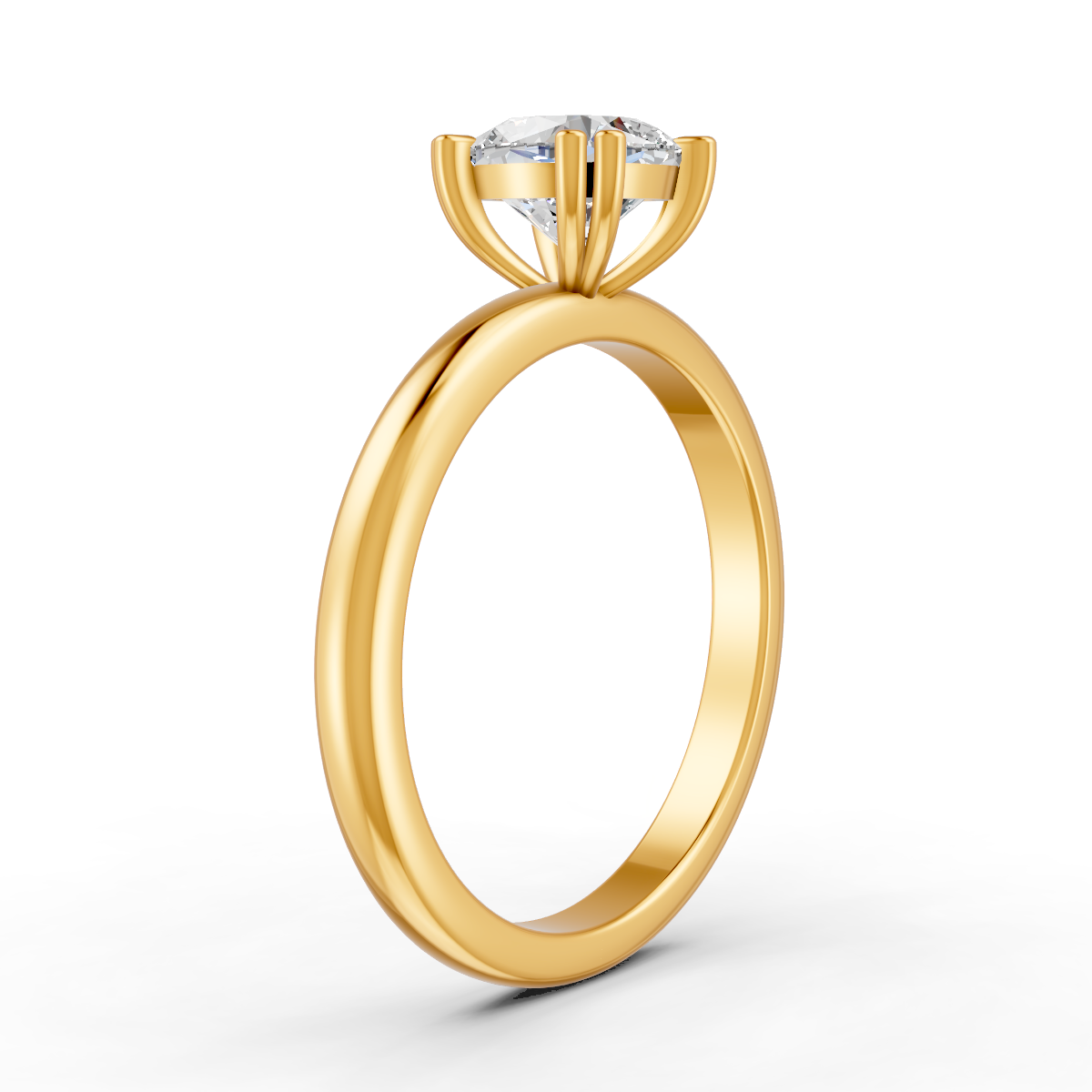 1-5 Ct Cushion Cut Real Moissanite Double Prong Solitaire Ring 14K Yellow Gold Plated