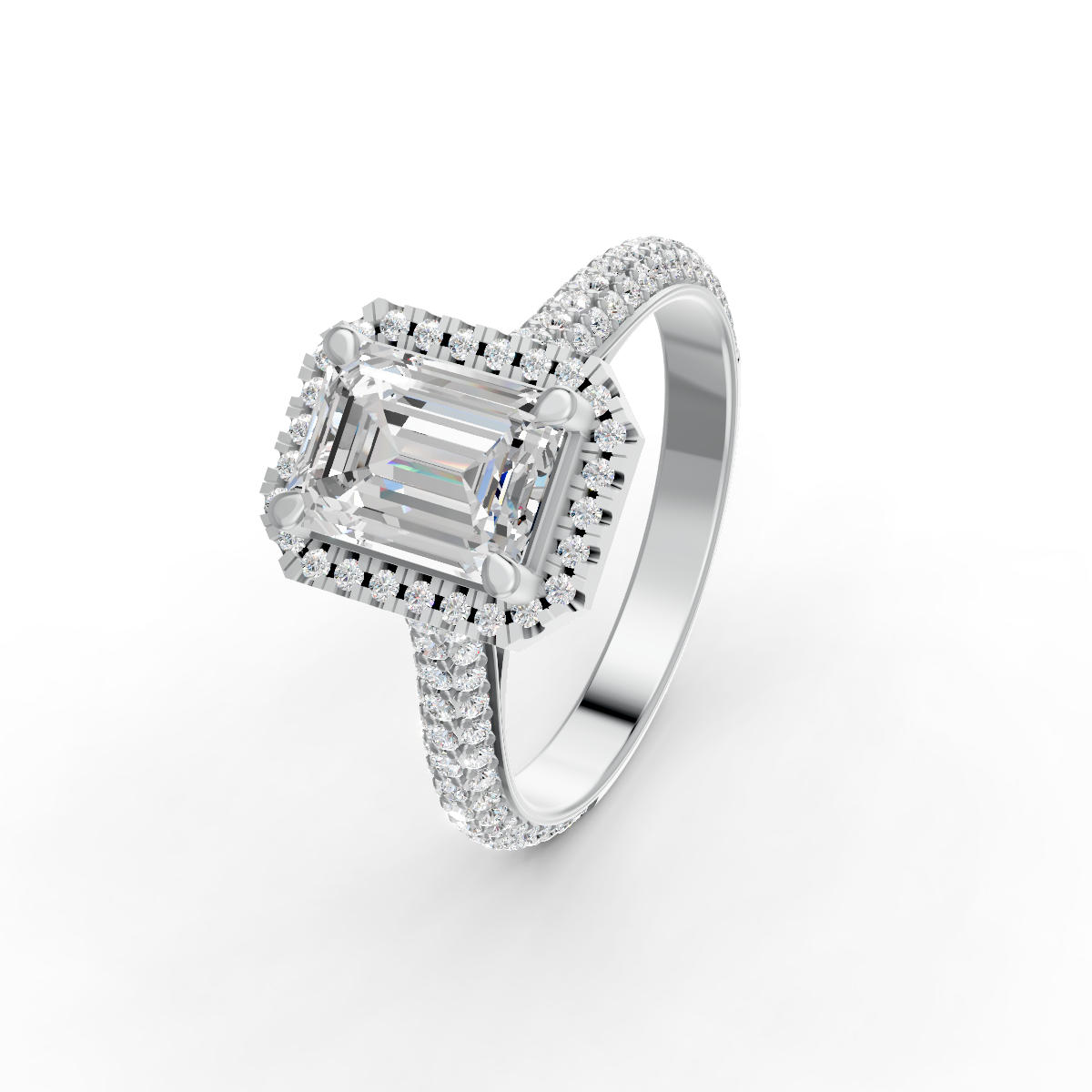 2.34 Ct Radiant Cut Certified Moissanite Engagement Ring 14K Yellow Gold Plated