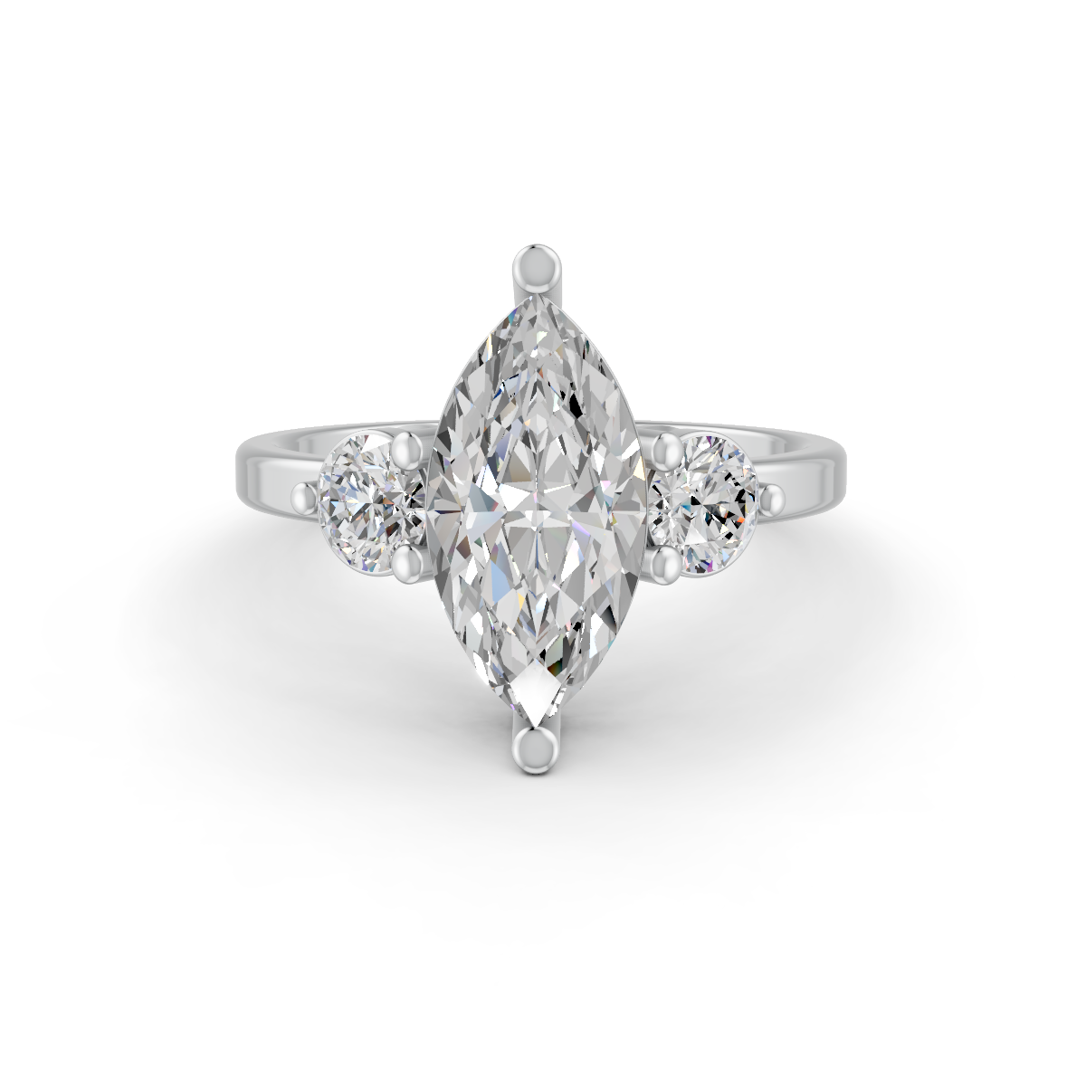 1.89Ct Marquise Cut Moissanite Women's Engagement Ring 14K Yellow Gold Plated