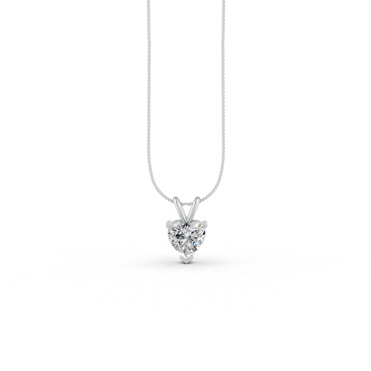Heart Cut Moissanite Solitaire Pendant 14K Gold Plated