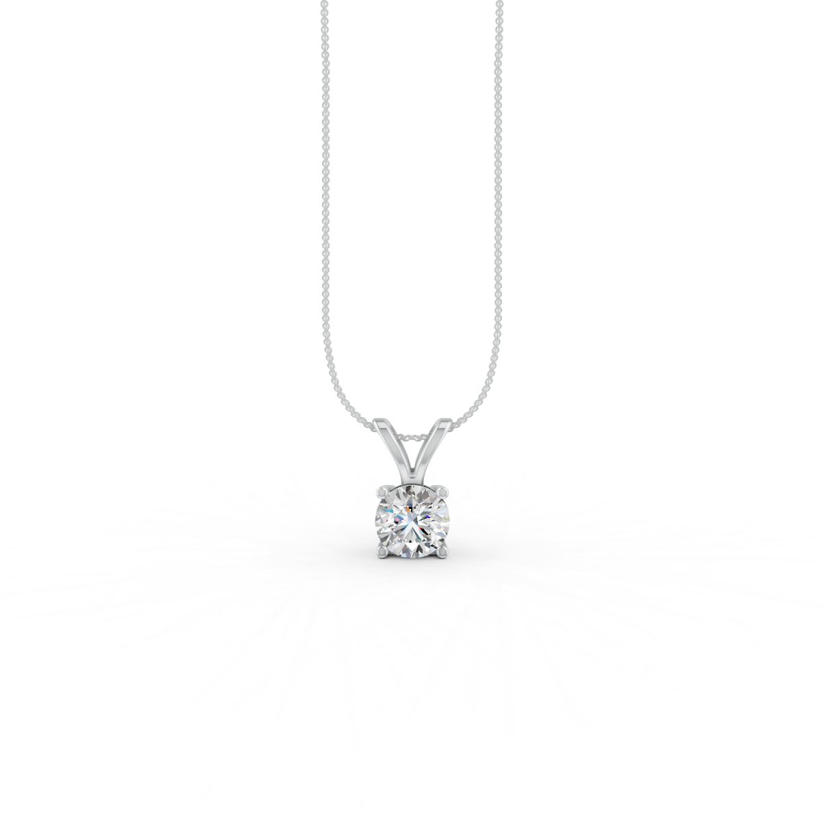 Round Cut Moissanite Solitaire Pendant 14K Yellow Gold Plated