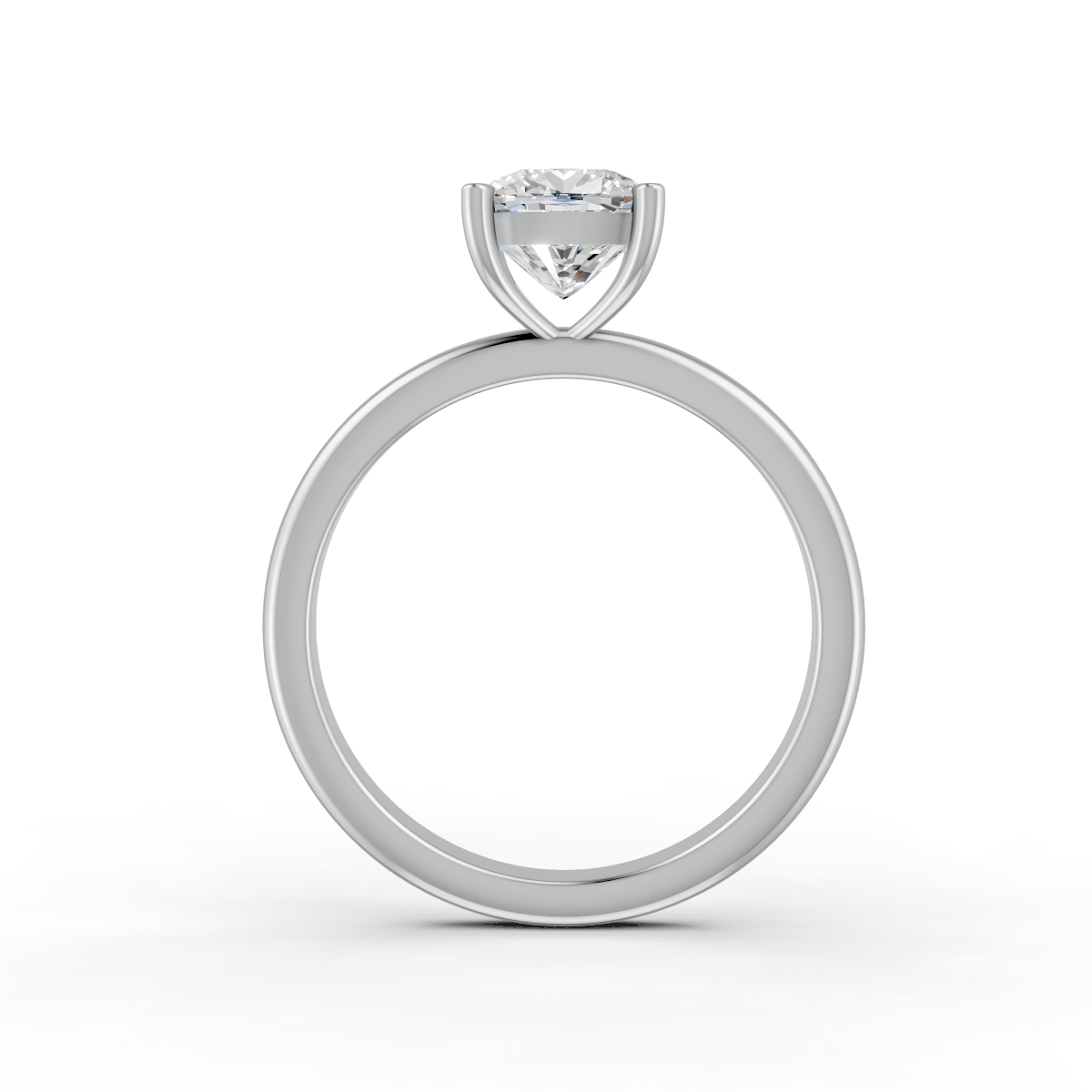 1-5 Ct Cushion Cut Real Moissanite 4 Prong Solitaire Ring 14K Yellow Gold Plated