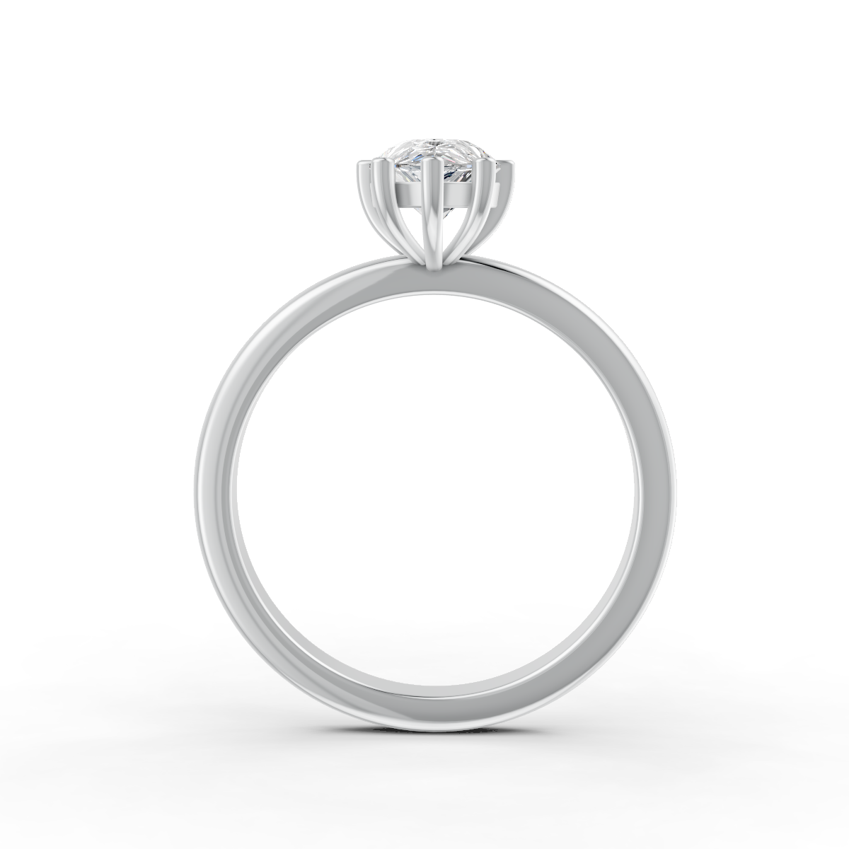 1-5 Ct Pear Cut Real Moissanite 5 Prong Solitaire Ring 14K Yellow Gold Plated