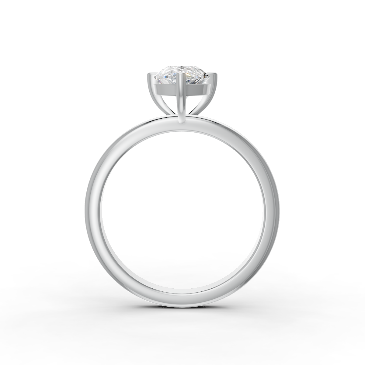 1-5 Ct Pear Cut Real Moissanite Claw Prong Solitaire Ring 14K Yellow Gold Plated