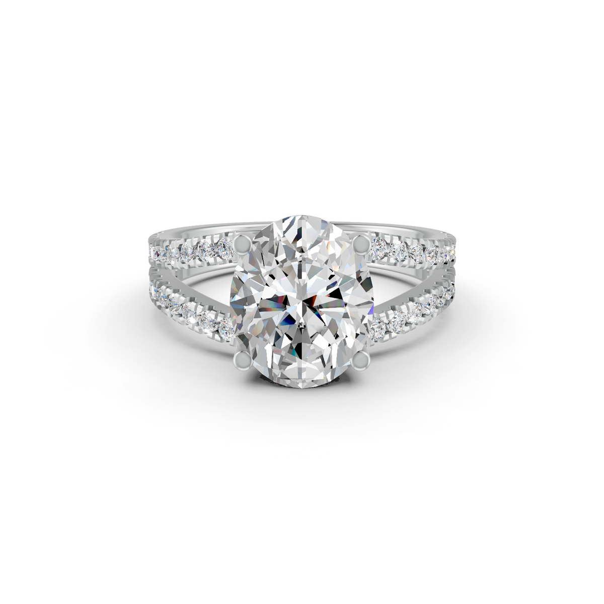 3.83Ct Oval Cut Moissanite Women Engagement Ring 14K Gold Plated
