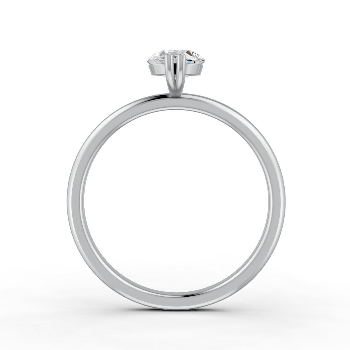 1-5 Ct Oval Cut Real Moissanite Double Prong Solitaire Ring 14K Yellow Gold Plated