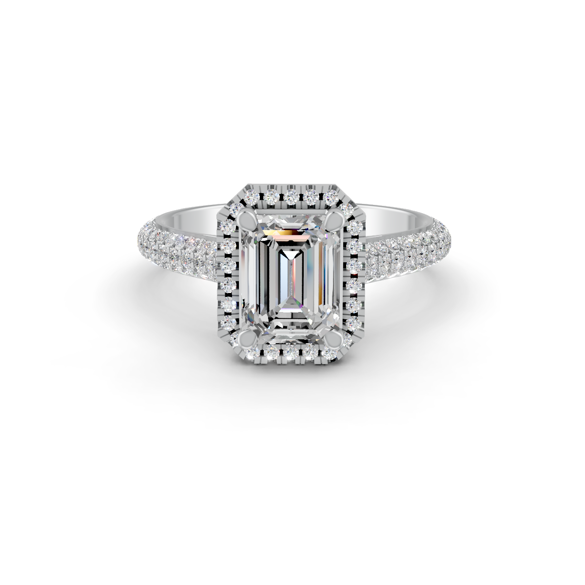 2.34 Ct Radiant Cut Certified Moissanite Engagement Ring 14K Yellow Gold Plated