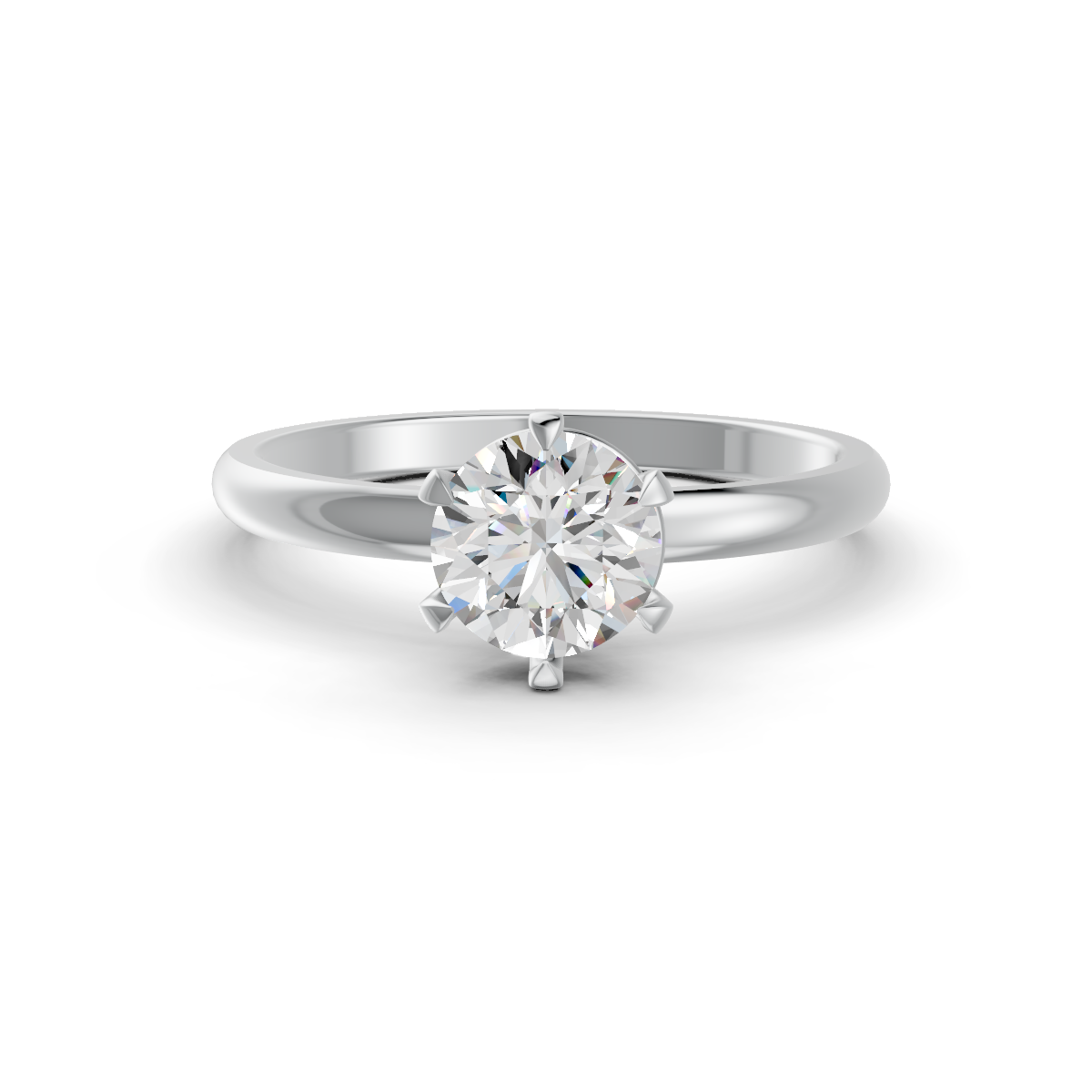 1-5 Ct Round Cut Moissanite Solitaire Engagement Ring 14K Yellow Gold Plated