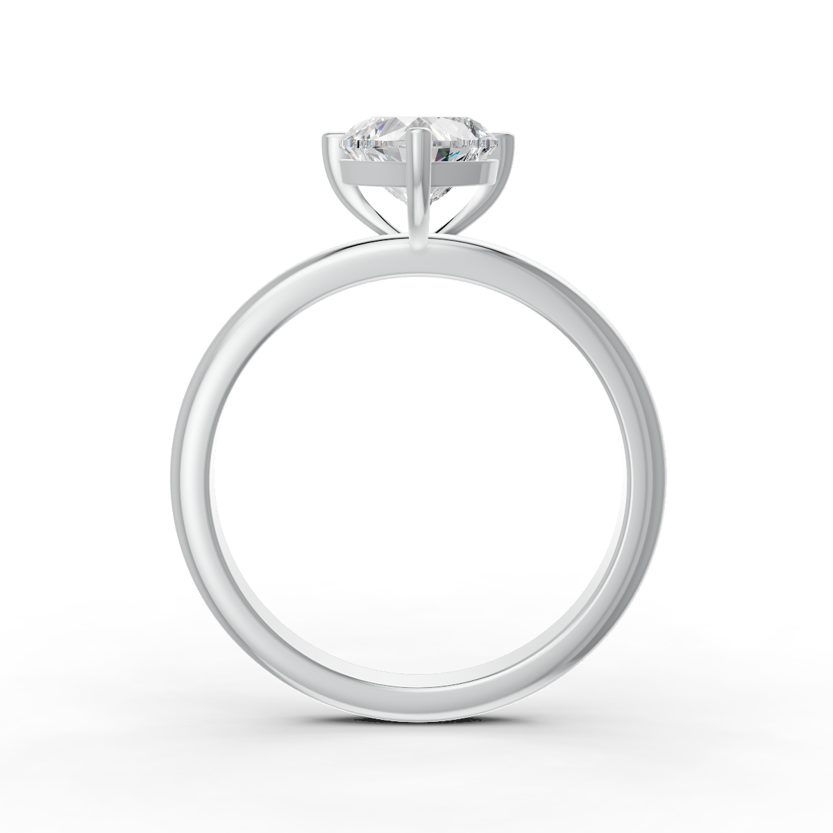 1-5 Ct Heart Cut Real Moissanite 3 Prong Solitaire Ring 14K Yellow Gold Plated