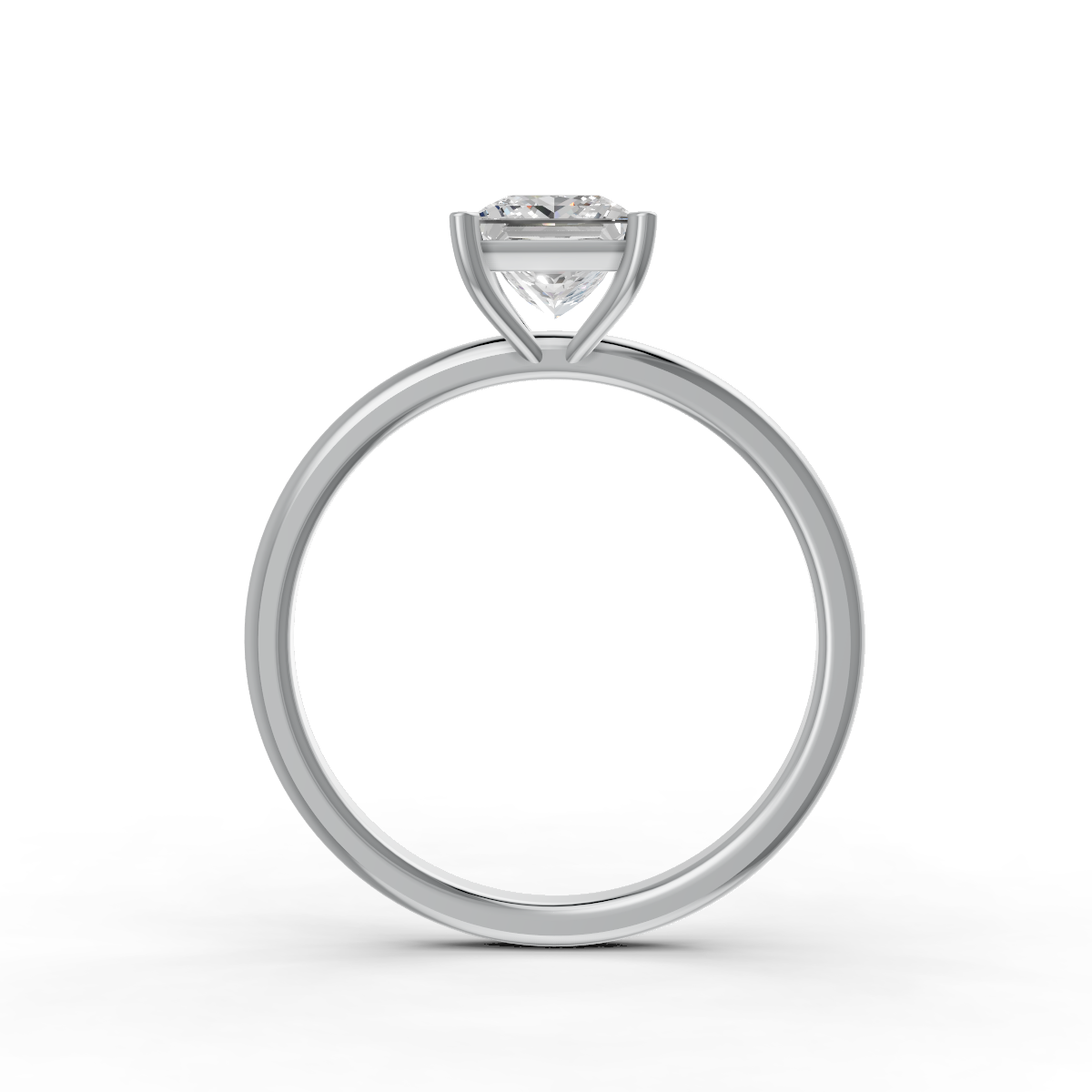 1-5 Ct Princess Cut Real Moissanite 4 Prong Solitaire Ring 14K Yellow Gold Plated