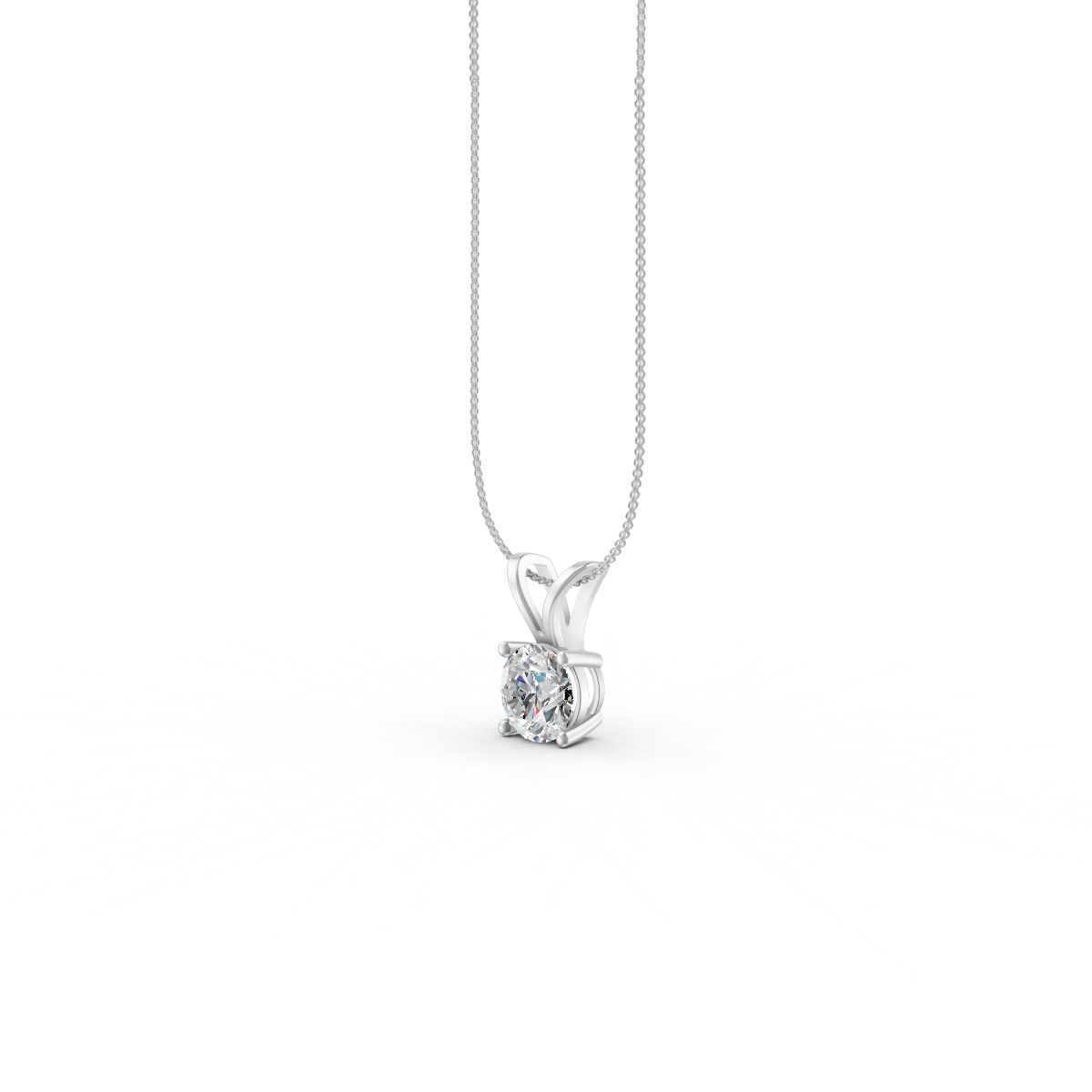Round Cut Moissanite Solitaire Pendant 14K Yellow Gold Plated