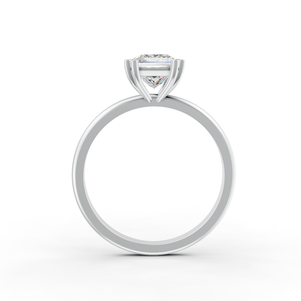 1-5 Ct Princess Cut Real Moissanite Double 4 Prong Solitaire Ring 14K Yellow Gold Plated