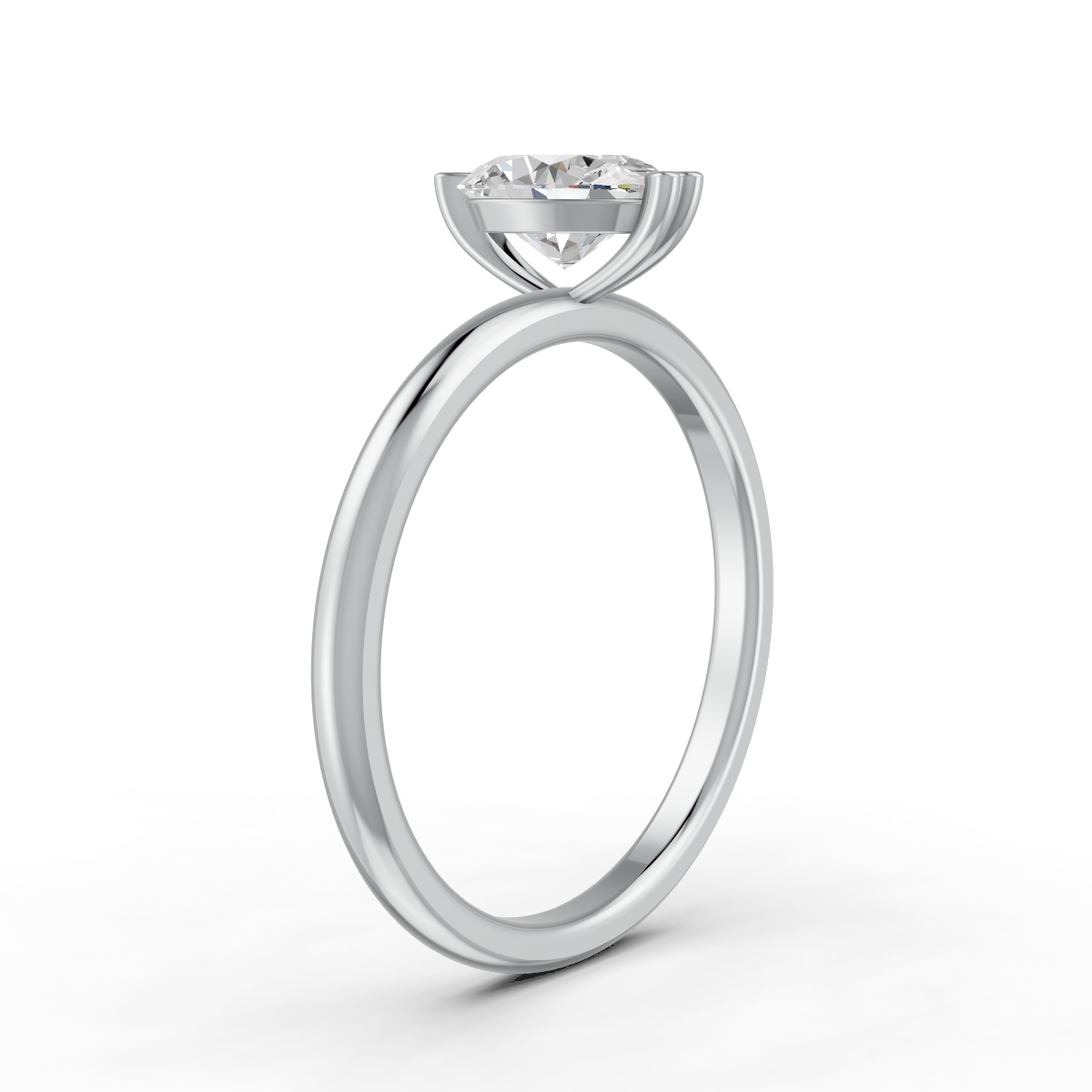 1-5 Ct Oval Cut Real Moissanite Double Prong Solitaire Ring 14K Yellow Gold Plated