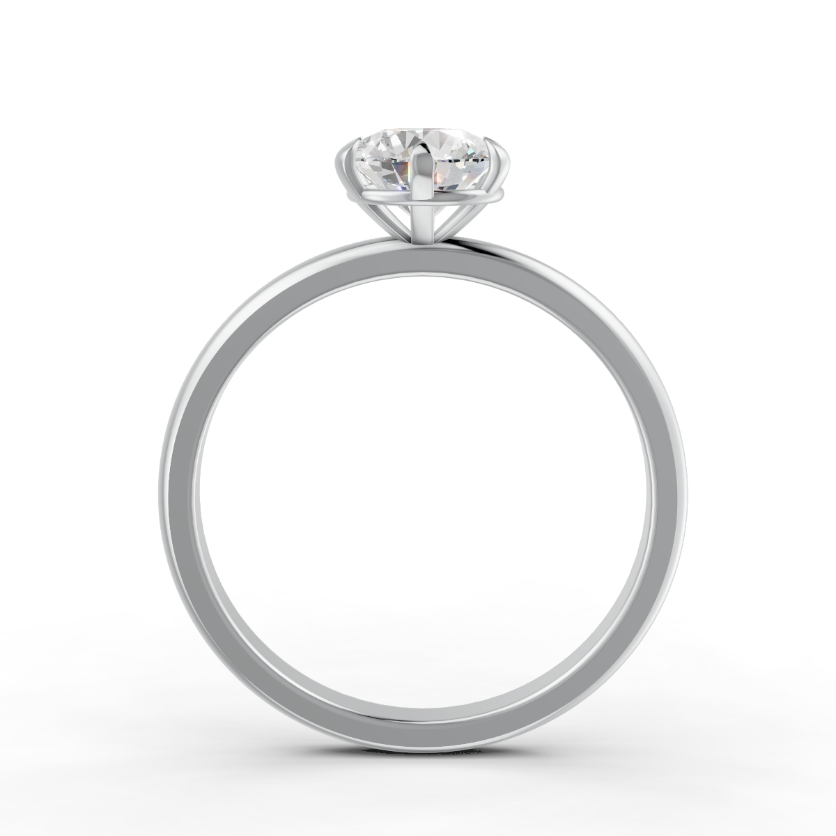 1-5 Ct Round Cut Moissanite Solitaire Engagement Ring 14K Yellow Gold Plated