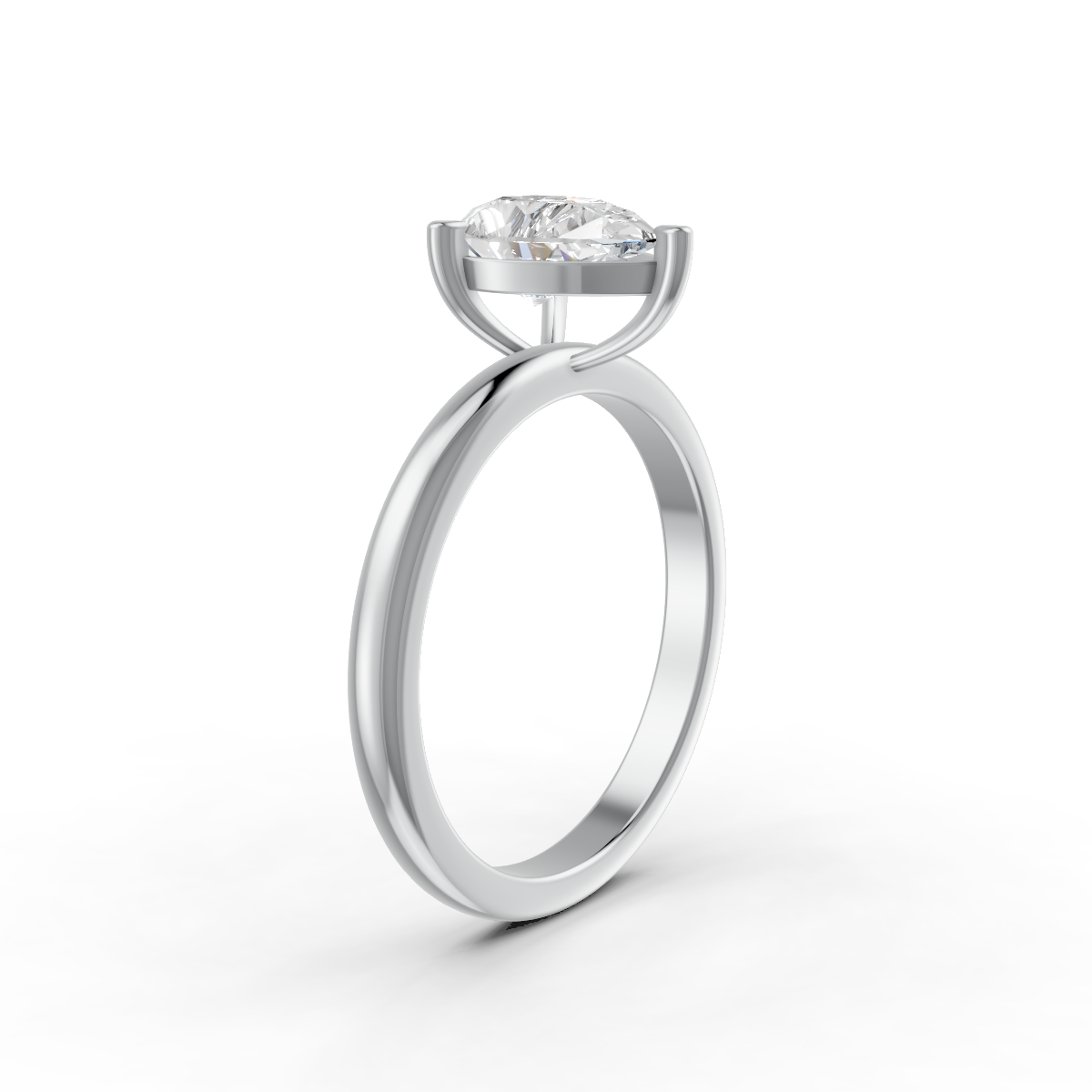1-5 Ct Pear Cut Real Moissanite Claw Prong Solitaire Ring 14K Yellow Gold Plated