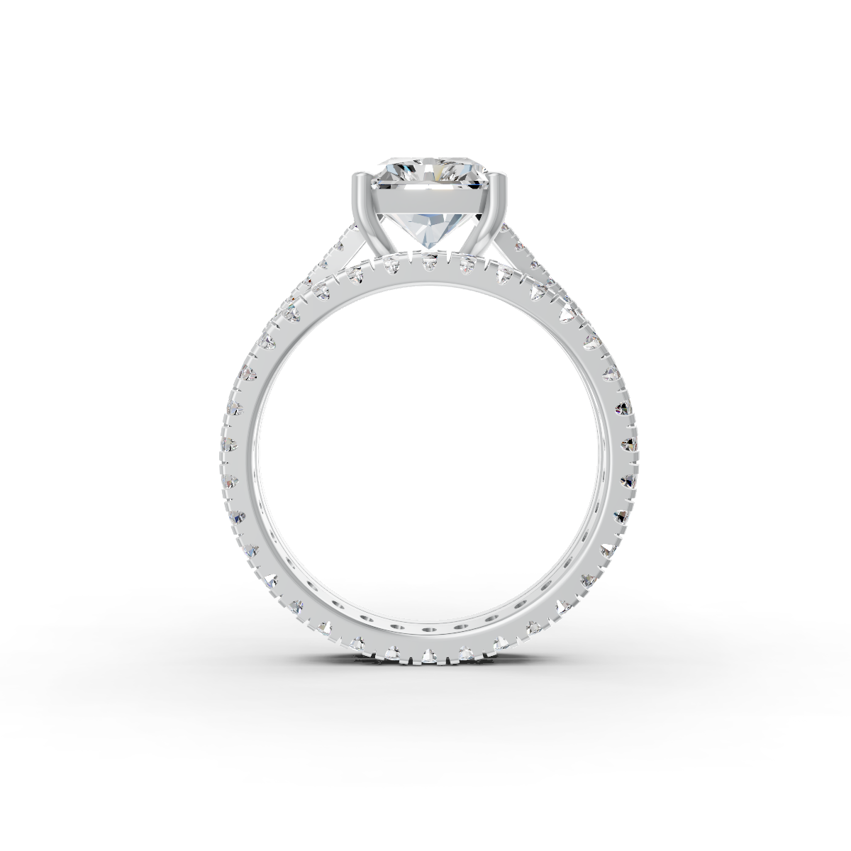4Ct Radiant Cut Moissanite Bridal Engagement Ring 14K Yellow Gold Plated