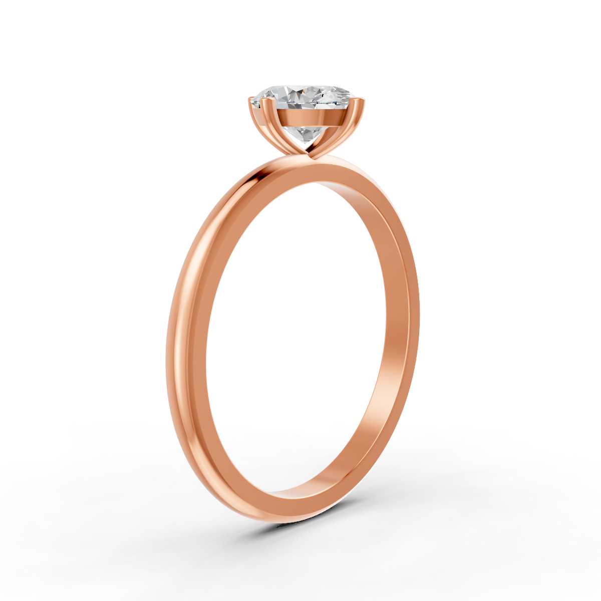 1-5 Ct Oval Cut Real Moissanite 4 Prong Solitaire Ring 14K Yellow Gold Plated