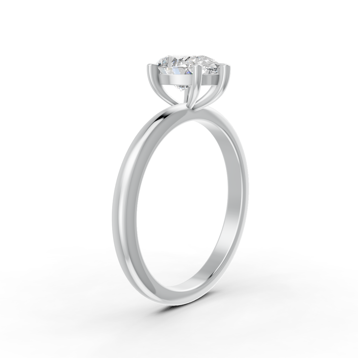 1-5 Ct Pear Cut Real Moissanite 5 Prong Solitaire Ring 14K Yellow Gold Plated