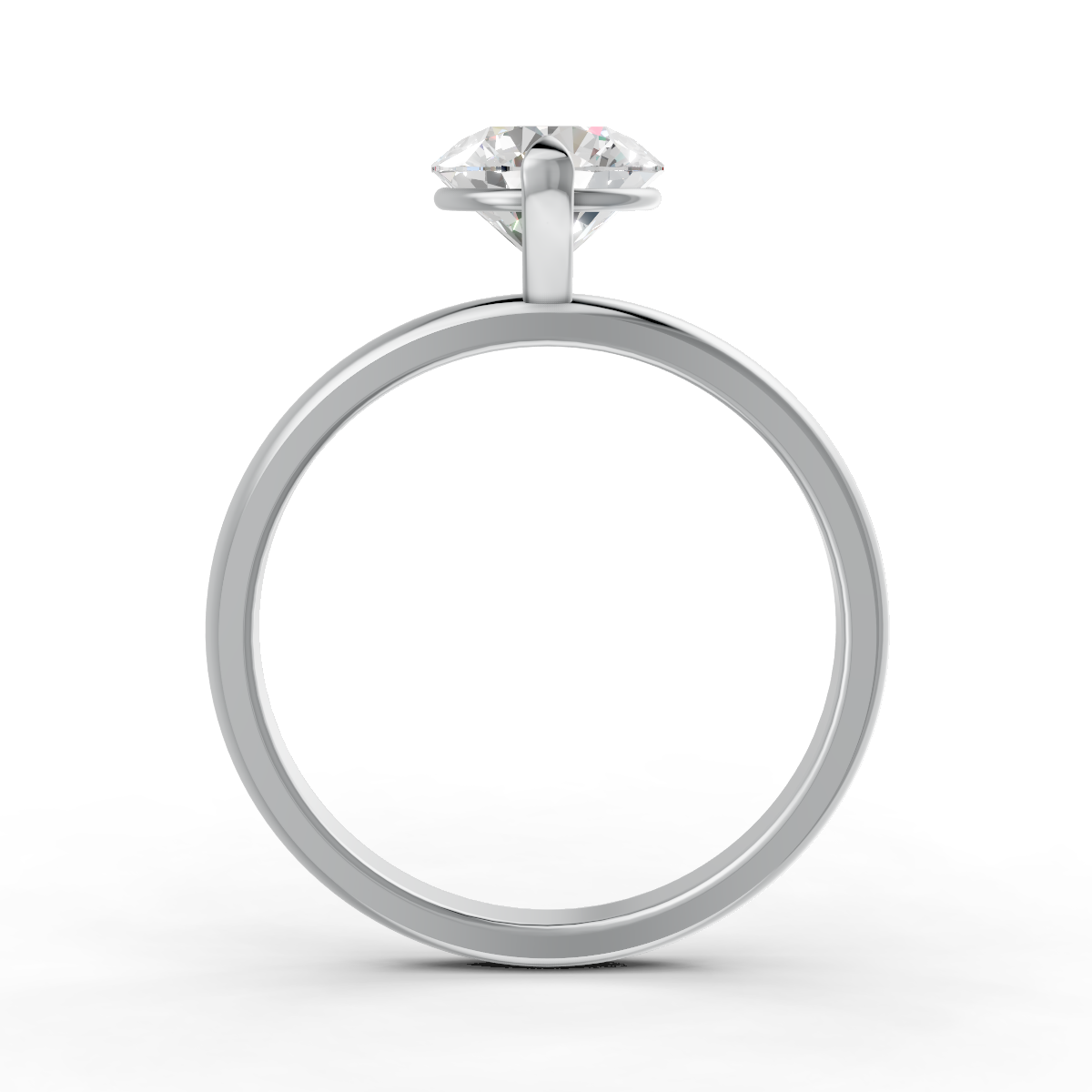 1-5 Ct Round Cut Real Moissanite 2 Prong Solitaire Ring 14K Yellow Gold Plated