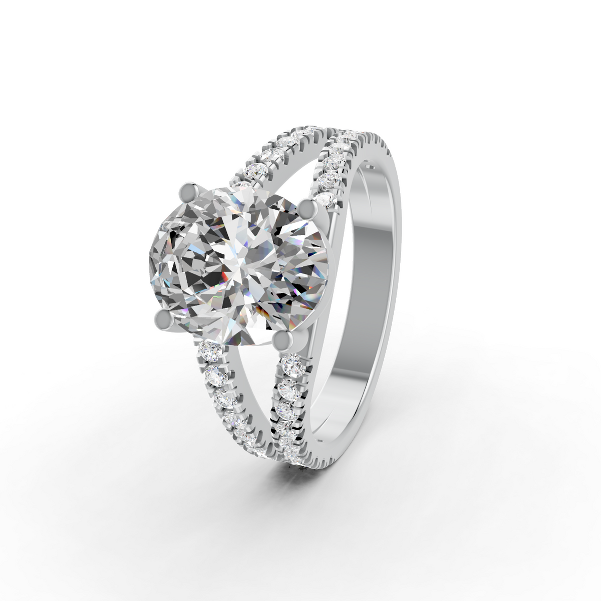3.83Ct Oval Cut Moissanite Women Engagement Ring 14K Gold Plated