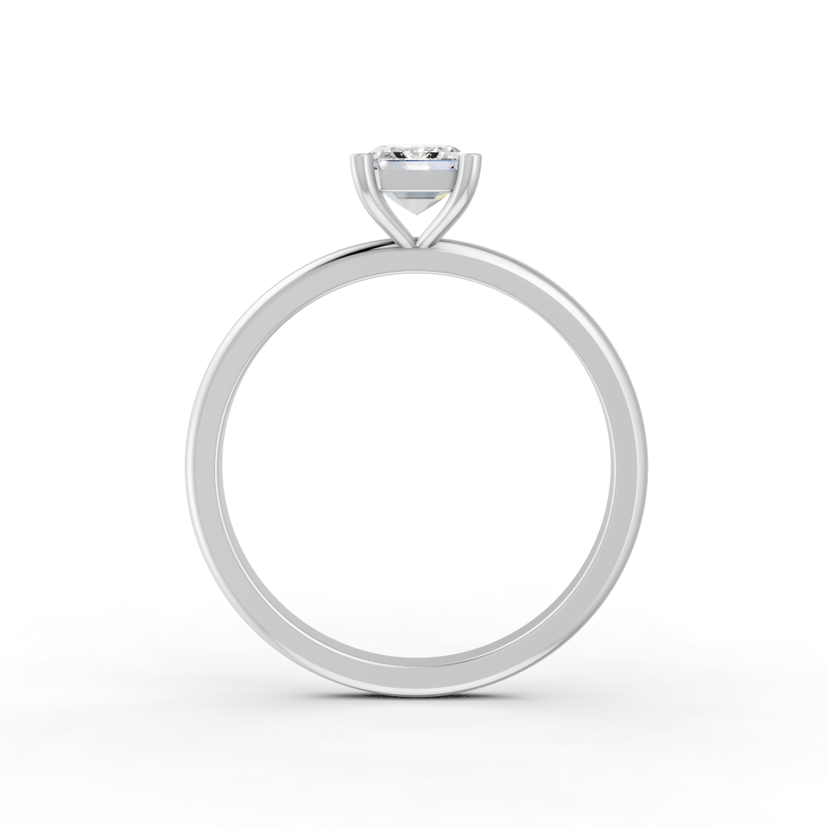 1-5 Ct Emerald Cut Real Moissanite 4 Prong Solitaire Ring 14K Yellow Gold Plated