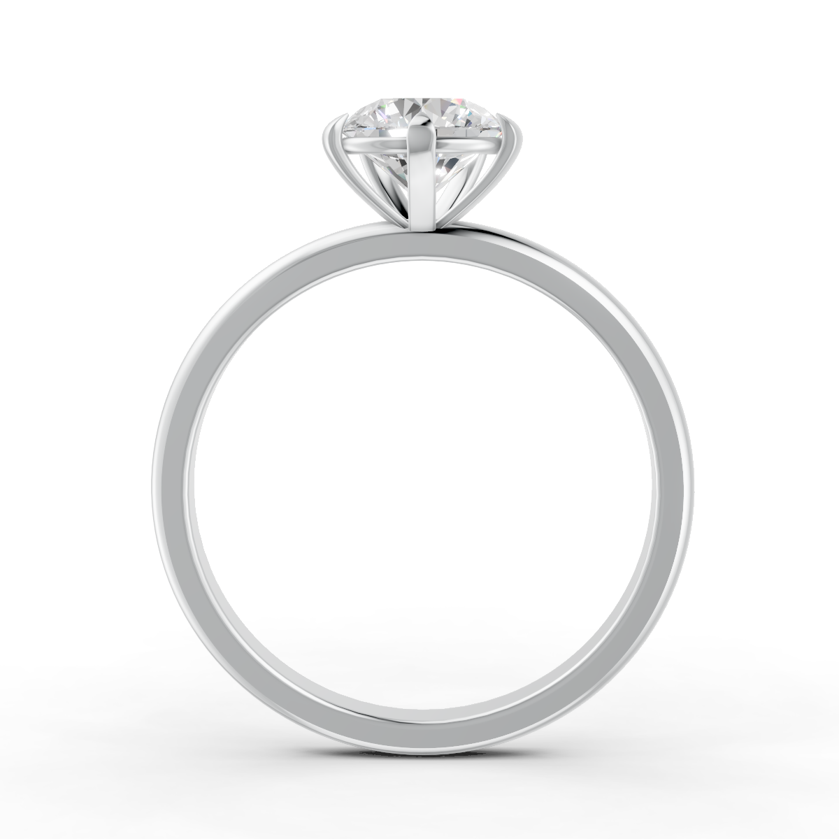 1-5 Ct Round Cut Real Moissanite 5 Prong Solitaire Ring 14K Yellow Gold Plated