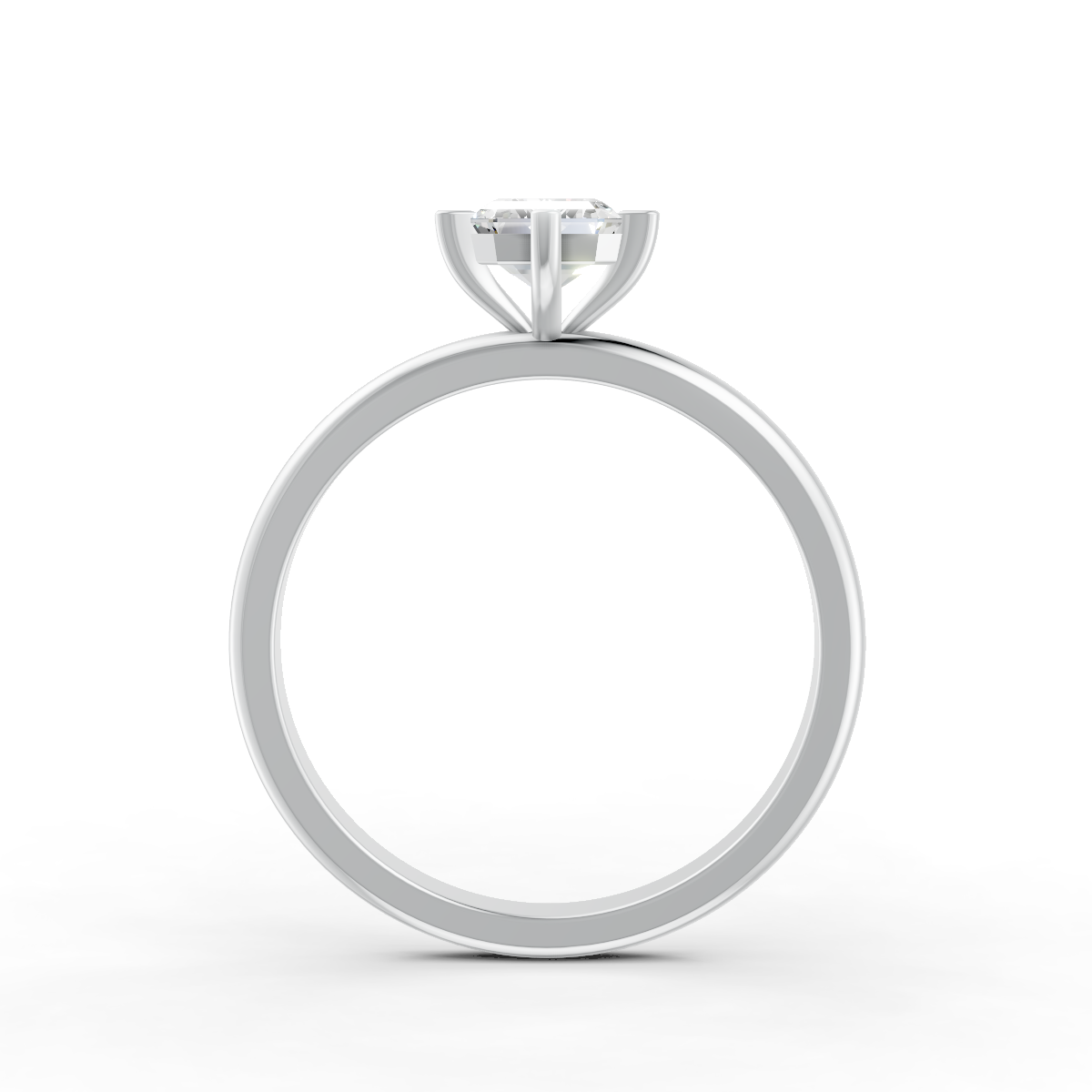 1-5 Ct Emerald Cut Real Moissanite 4 Prong Solitaire Ring 14K Yellow Gold Plated