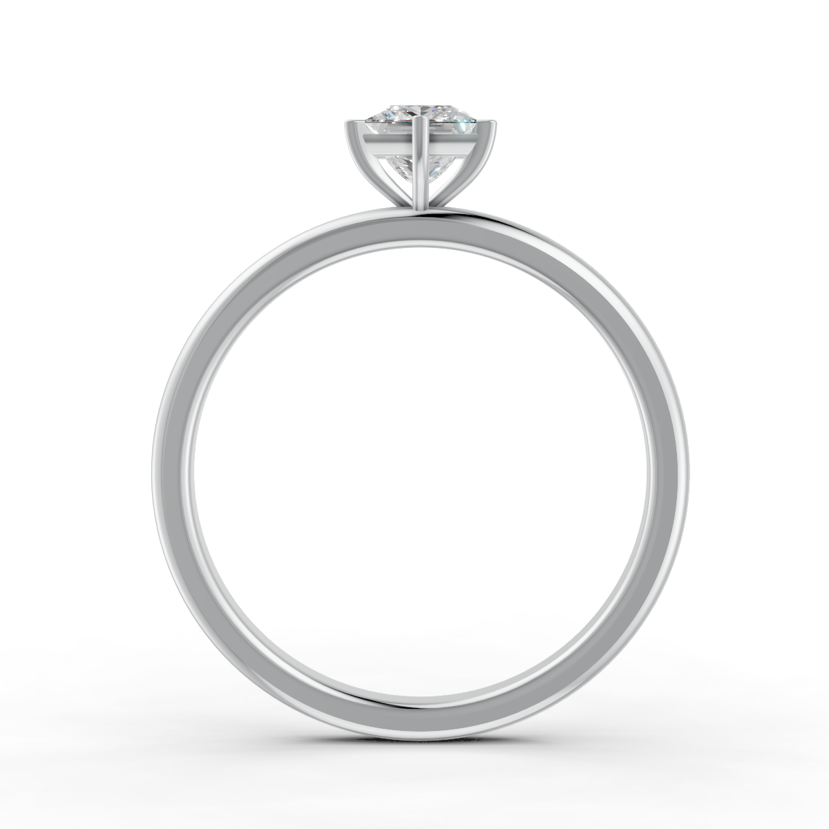 1-5 Ct Princess Cut Real Moissanite Claw Prong Solitaire Ring 14K Yellow Gold Plated