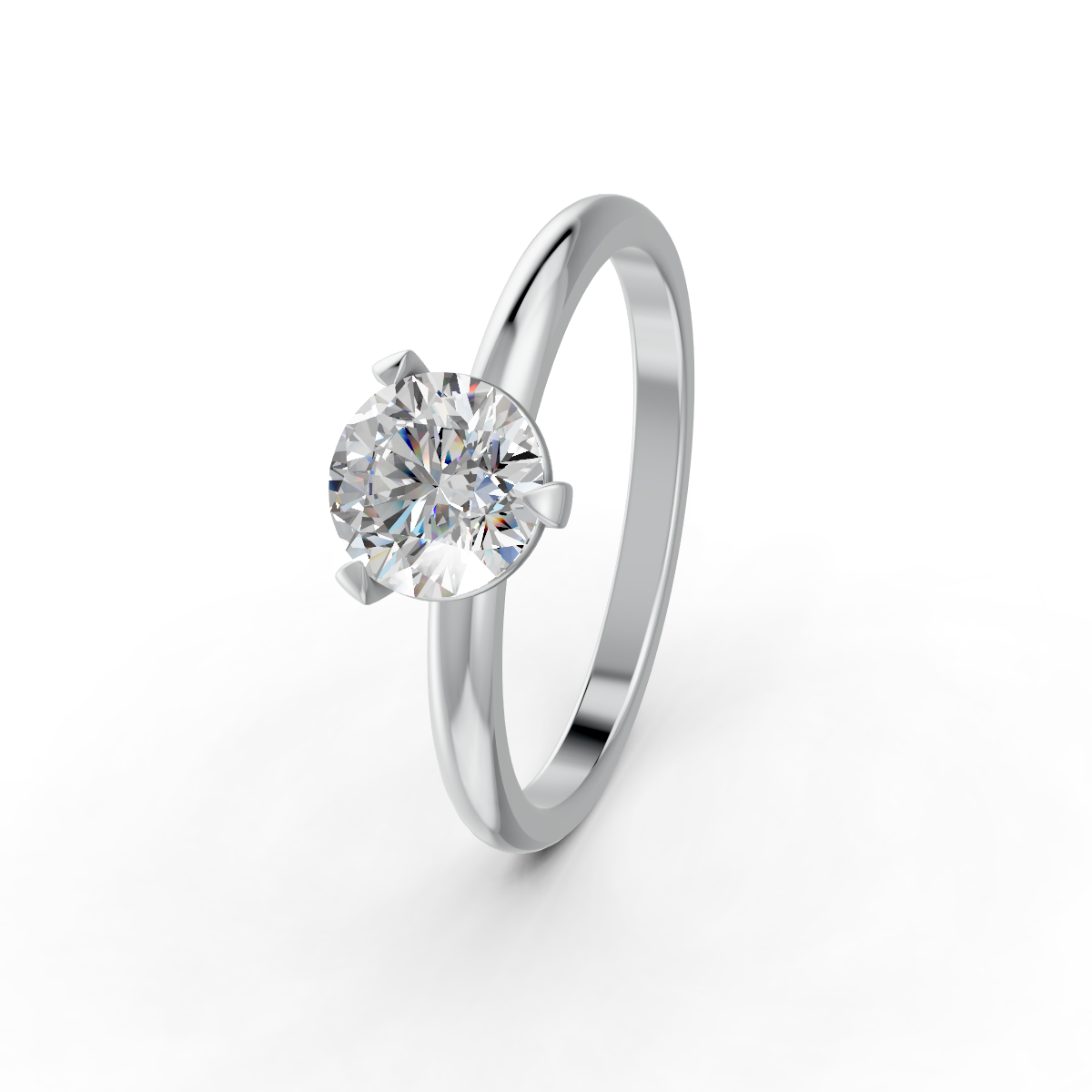 1-5 Ct Round Cut Real Moissanite 3 Prong Solitaire Ring 14K Yellow Gold Plated