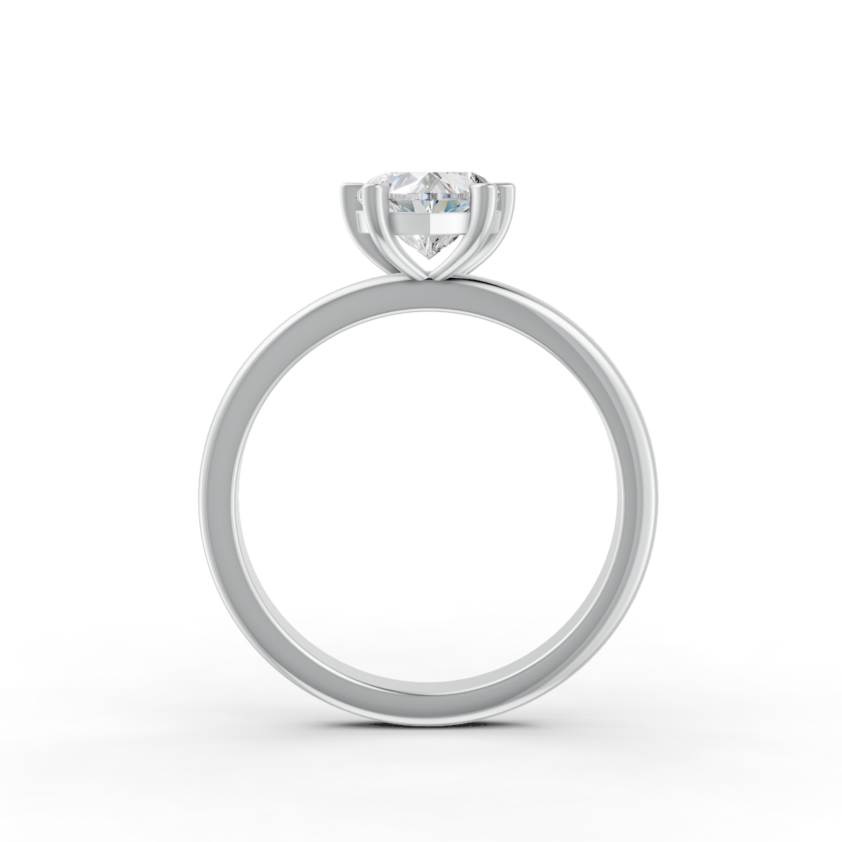 1-5 Ct Heart Cut Real Moissanite 4 Prong Solitaire Ring 14K Yellow Gold Plated