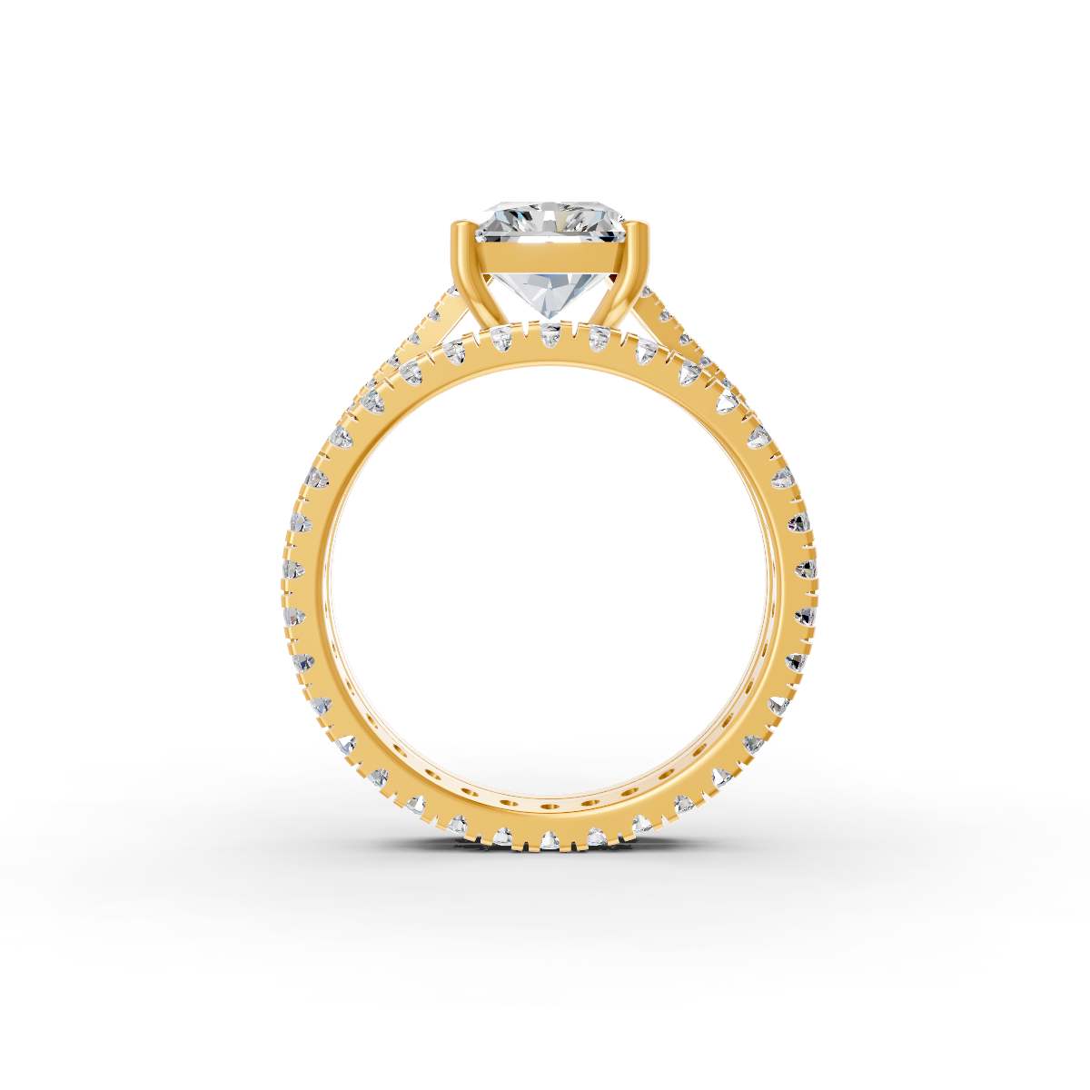 4Ct Radiant Cut Moissanite Bridal Engagement Ring 14K Yellow Gold Plated