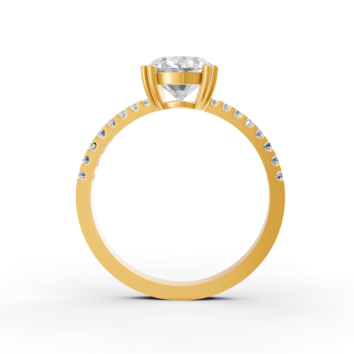 1.85Ct Oval Cut Moissanite Women Engagement Ring 14K Yellow Gold Plated