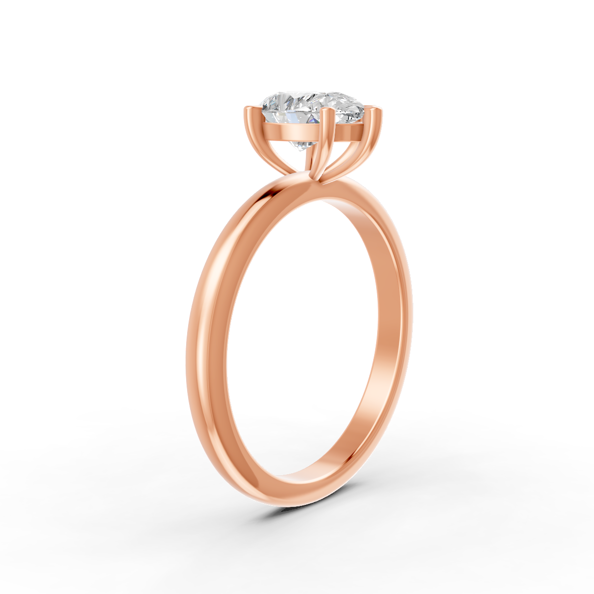1-5 Ct Pear Cut Real Moissanite 5 Prong Solitaire Ring 14K Yellow Gold Plated