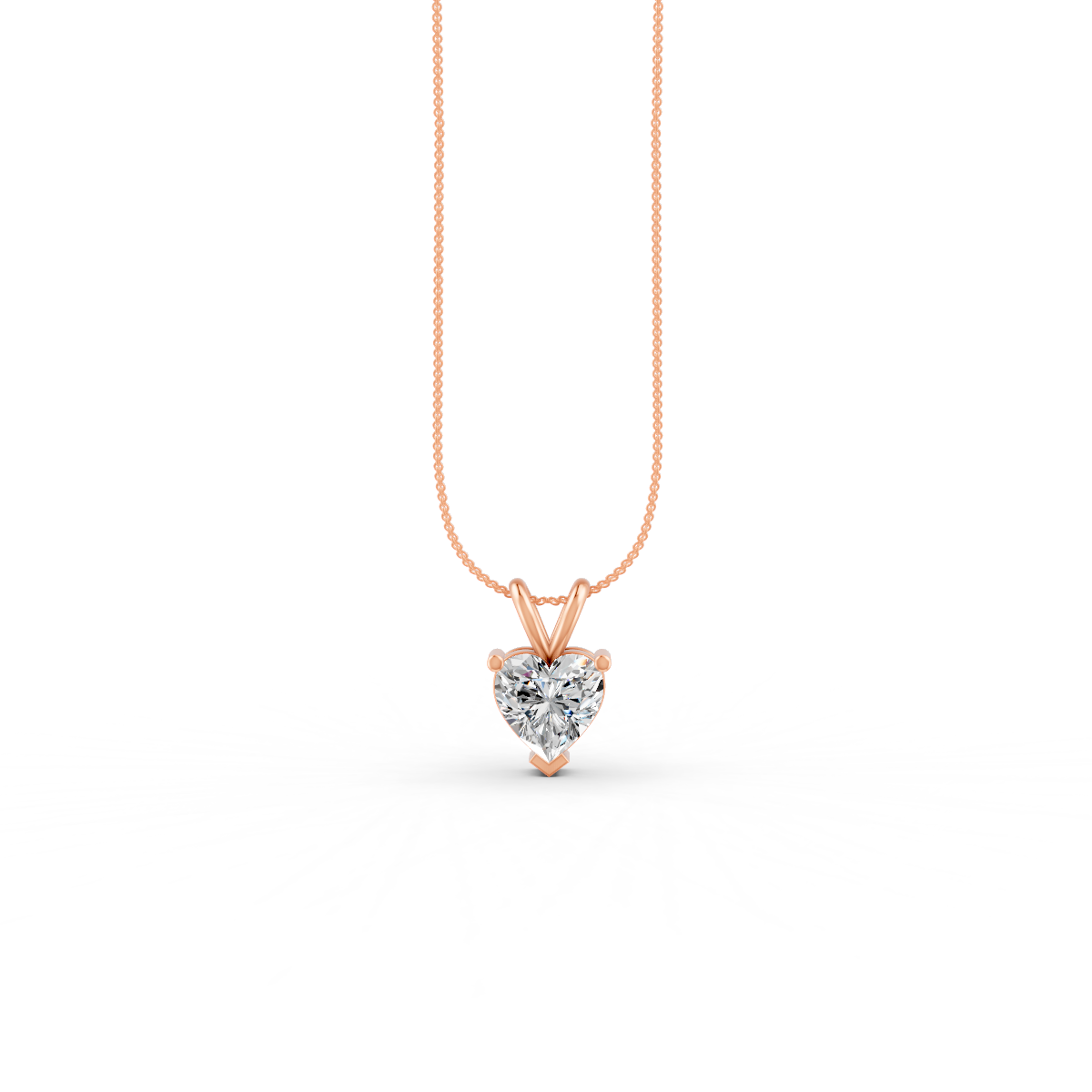 Heart Cut Moissanite Solitaire Pendant 14K Gold Plated