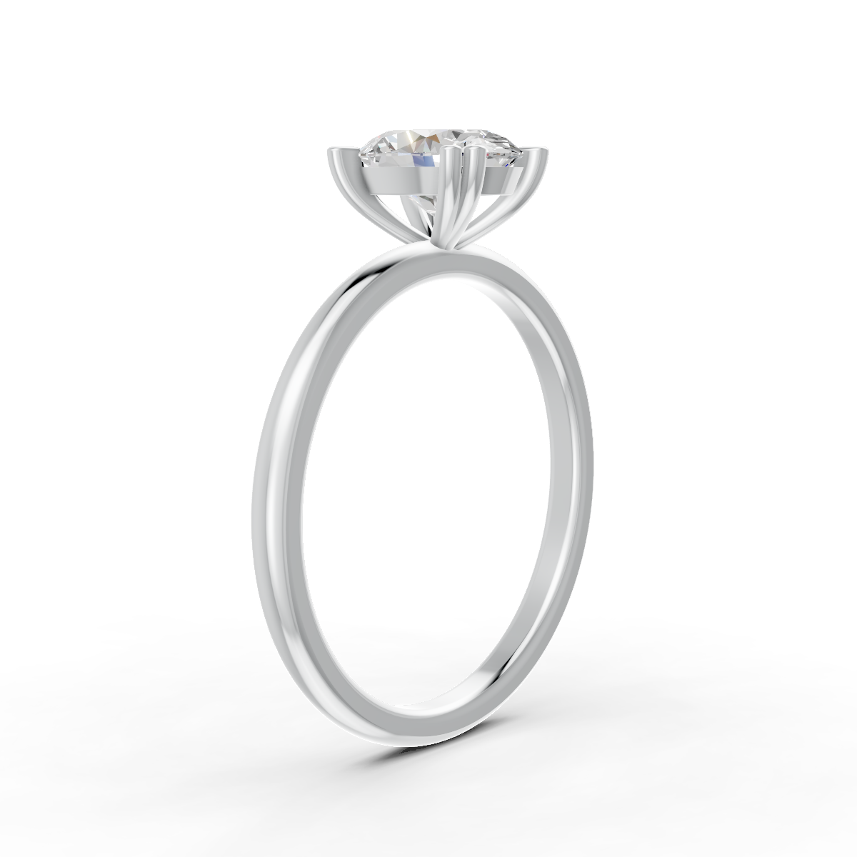 1-5 Ct Oval Cut Real Moissanite Double 4 Prong Solitaire Ring 14K Yellow Gold Plated