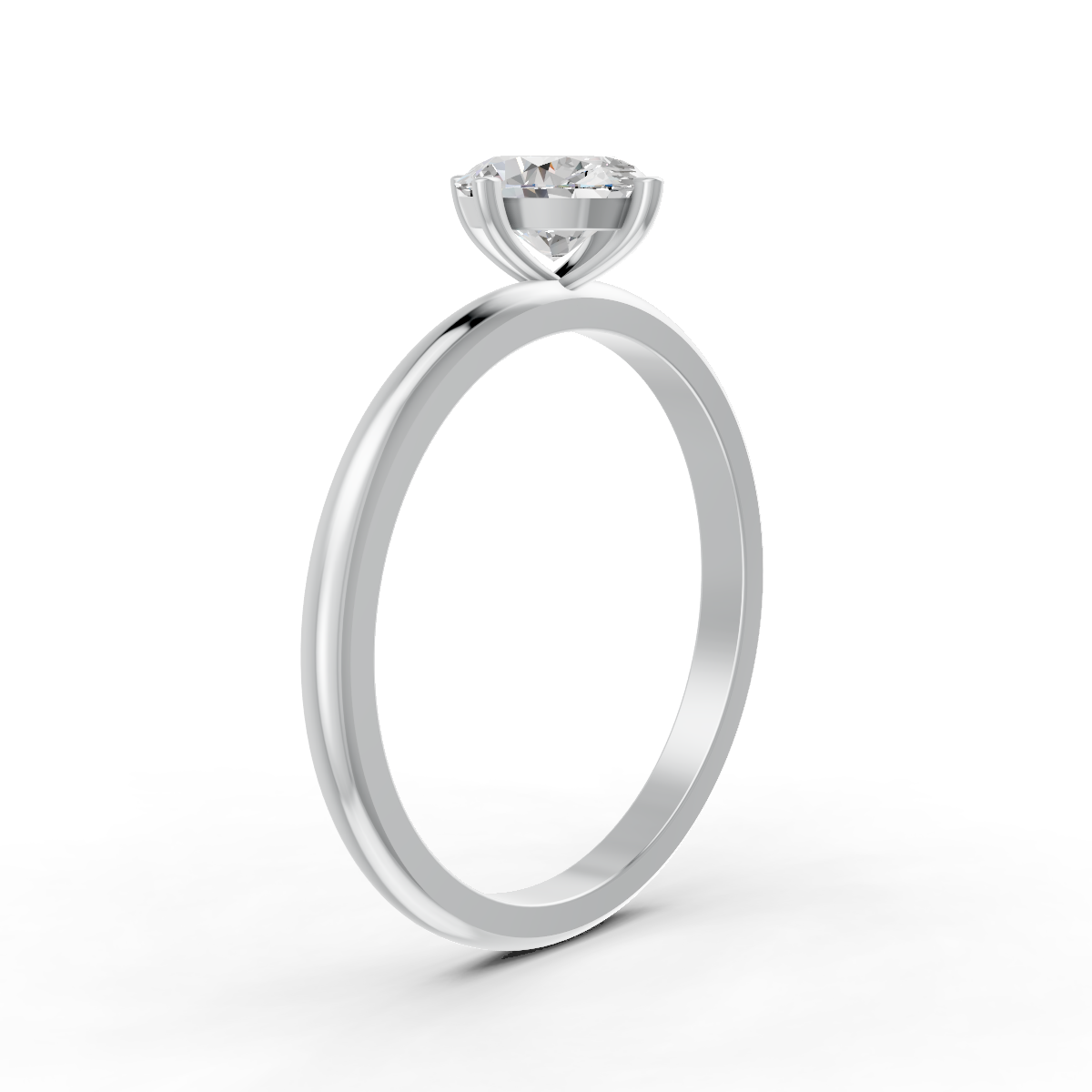 1-5 Ct Oval Cut Real Moissanite 4 Prong Solitaire Ring 14K Yellow Gold Plated