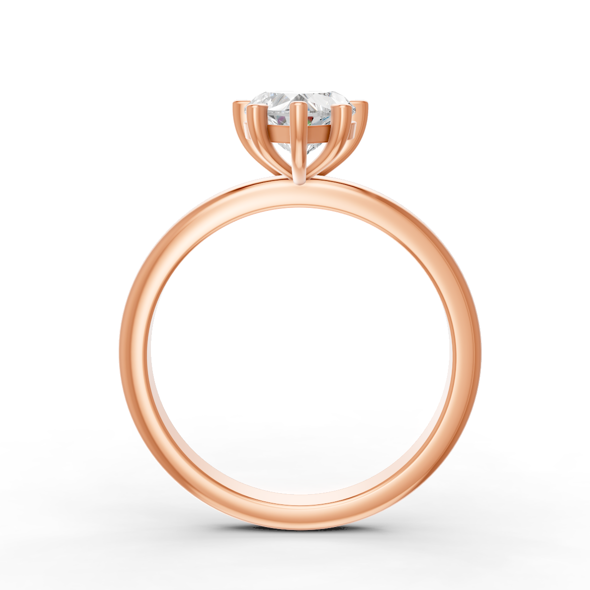 1-5 Ct Heart Cut Real Moissanite 5 Prong Solitaire Ring 14K Yellow Gold Plated