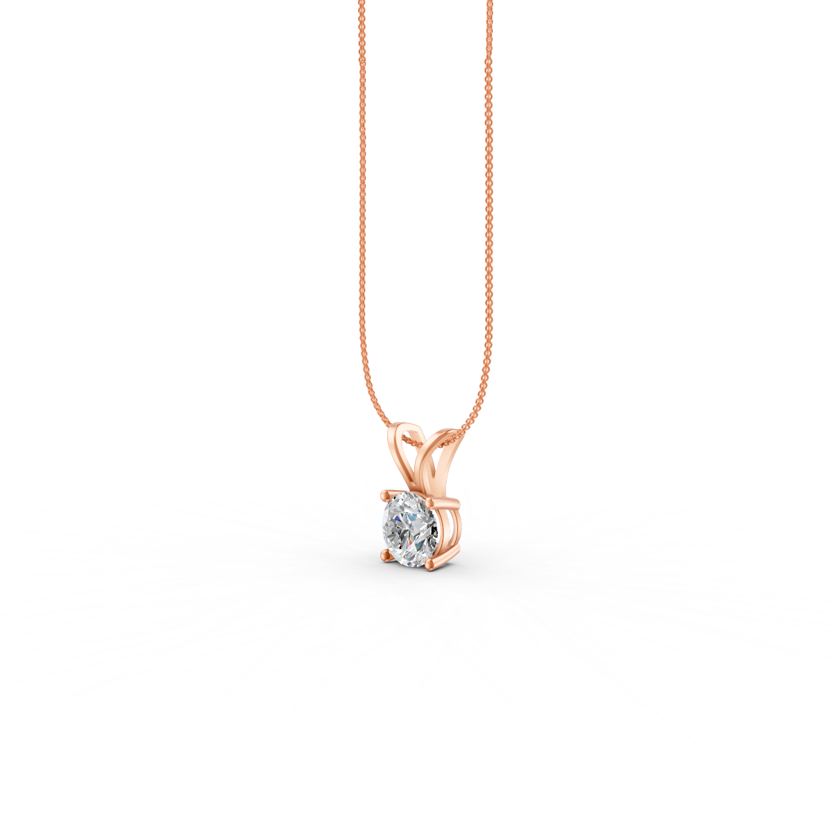 Round Cut Moissanite Solitaire Pendant 14K Yellow Gold Plated