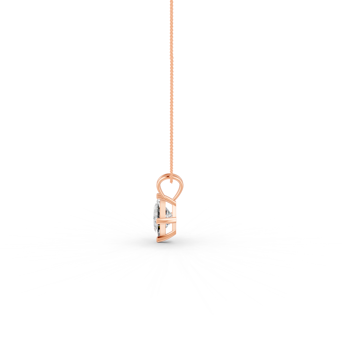 Princess Cut Moissanite Solitaire Pendant 14K Yellow Gold Plated