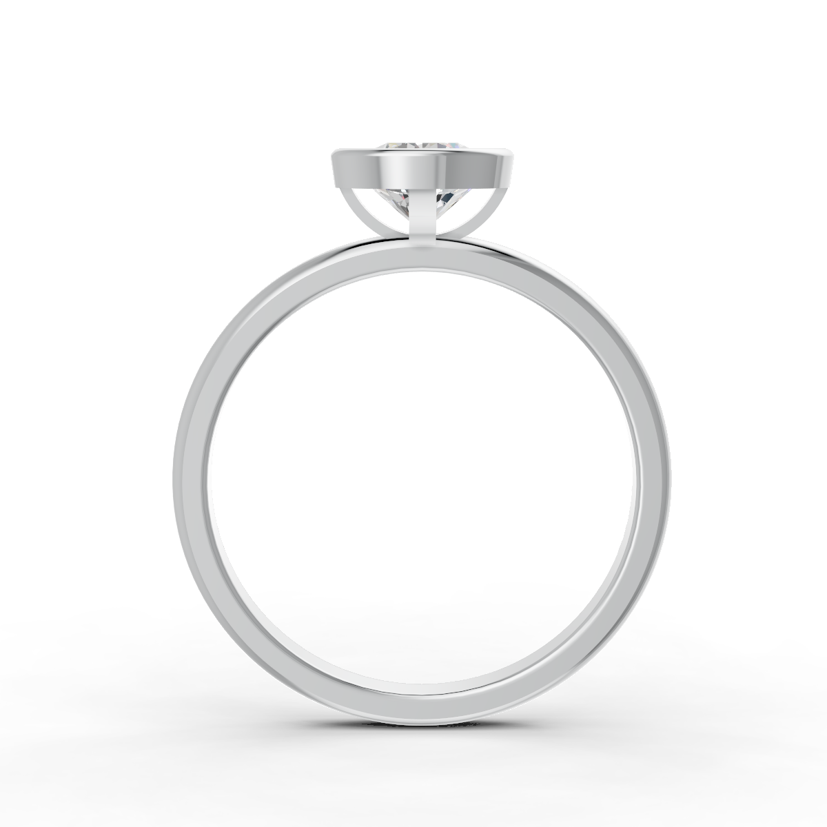 1-5 Ct Round Cut Real Moissanite Bezel Set Solitaire Ring 14K Yellow Gold Plated