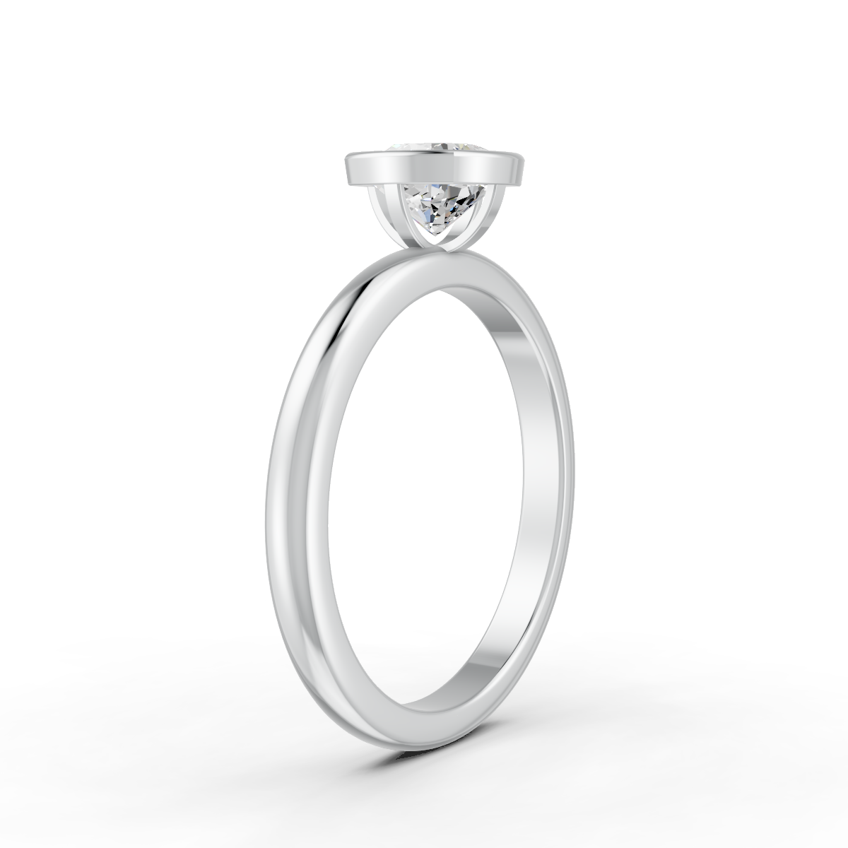 1-5 Ct Cushion Cut Real Moissanite Bezel Set Solitaire Ring 14K Yellow Gold Plated