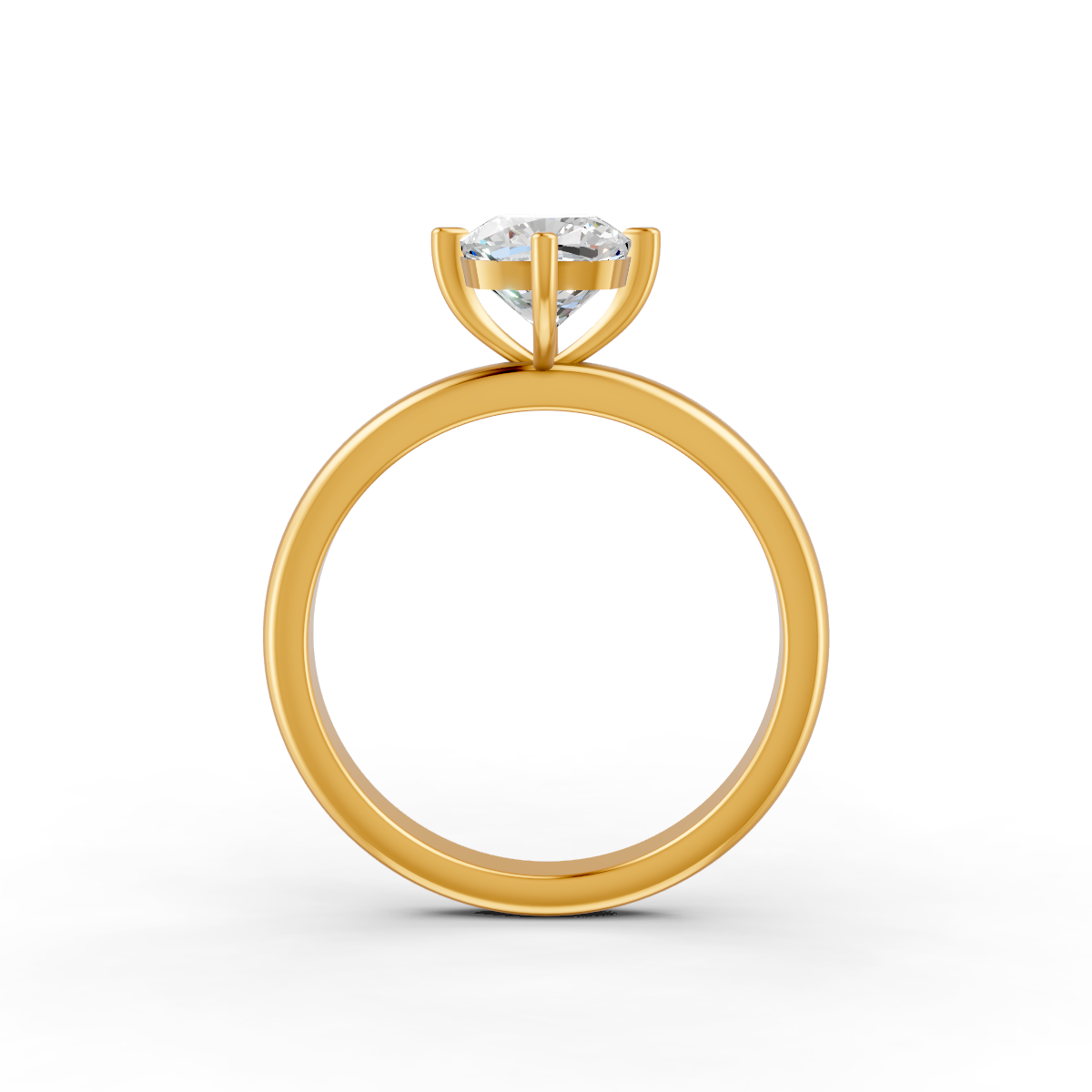 1-5 Ct Cushion Cut Real Moissanite Clow Prong Solitaire Ring 14K Yellow Gold Plated