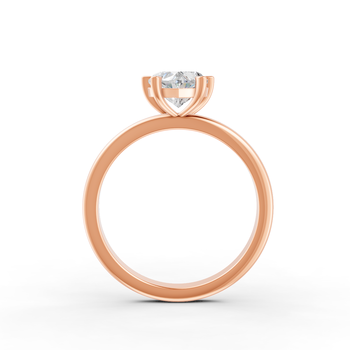 1-5 Ct Heart Cut Real Moissanite 4 Prong Solitaire Ring 14K Yellow Gold Plated