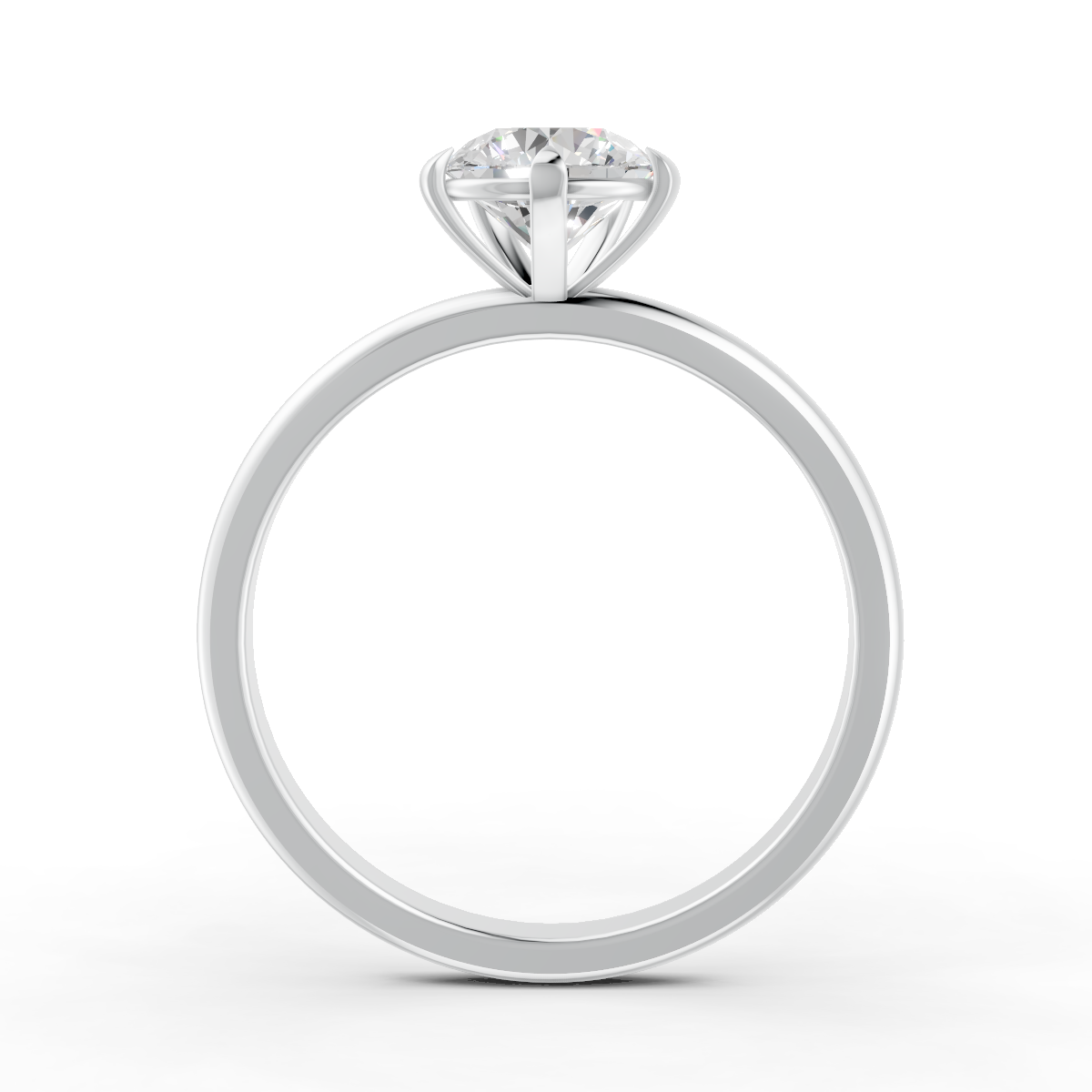 1-5 Ct Round Cut Real Moissanite 5 Prong Solitaire Ring 14K Yellow Gold Plated