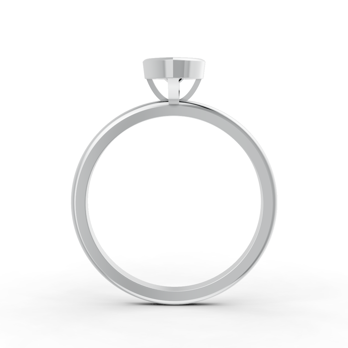 1-5 Ct Marquise Cut Real Moissanite Bezel Set Solitaire Ring 14K Yellow Gold Plated