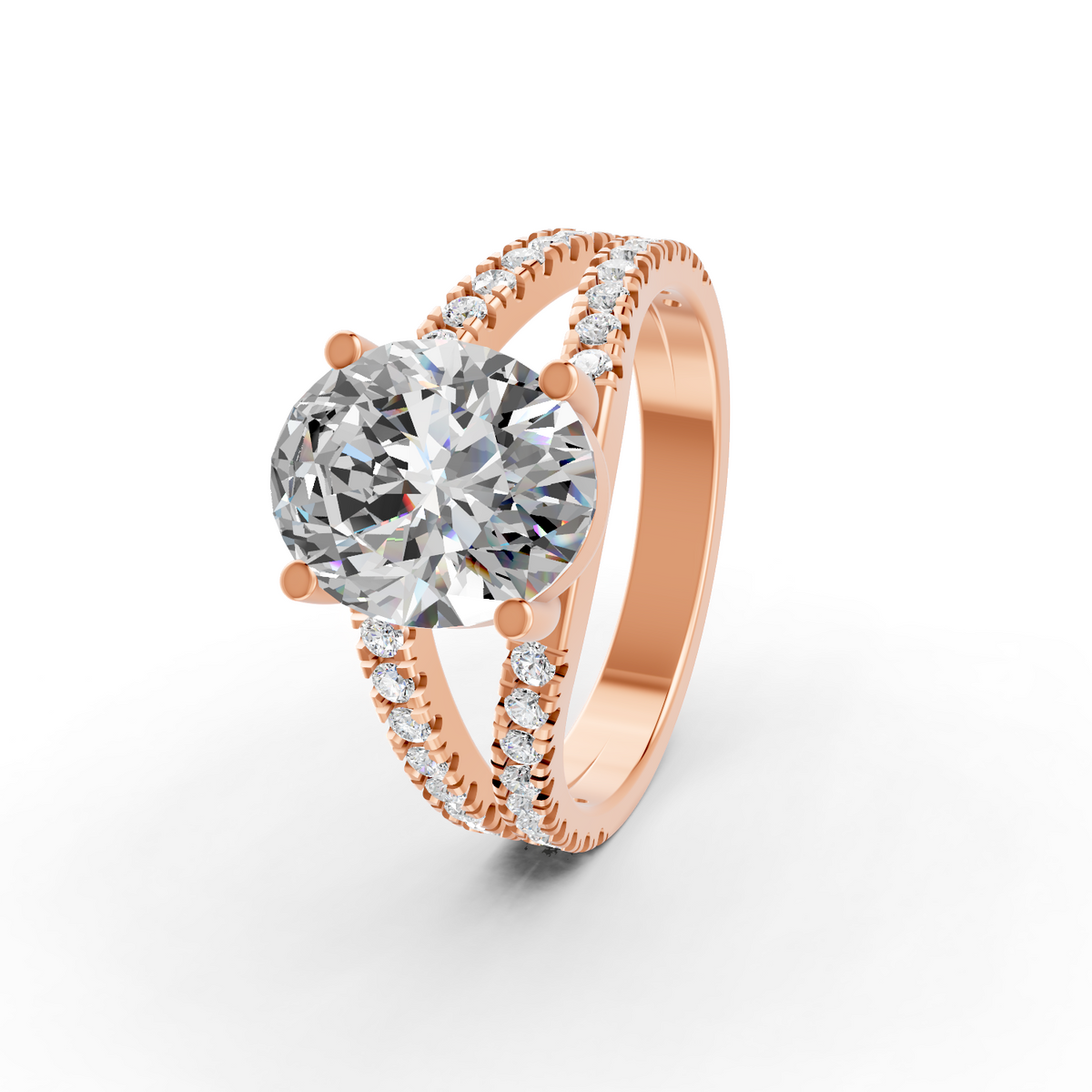 3.83Ct Oval Cut Moissanite Women Engagement Ring 14K Gold Plated